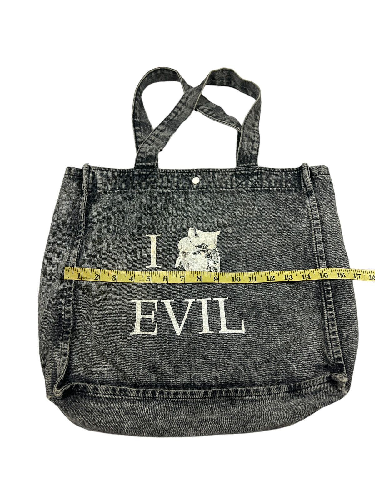 Japanese Brand Evil Twin 🇯🇵 Washed Denim Tote Bag Size ONE SIZE - 7 Thumbnail