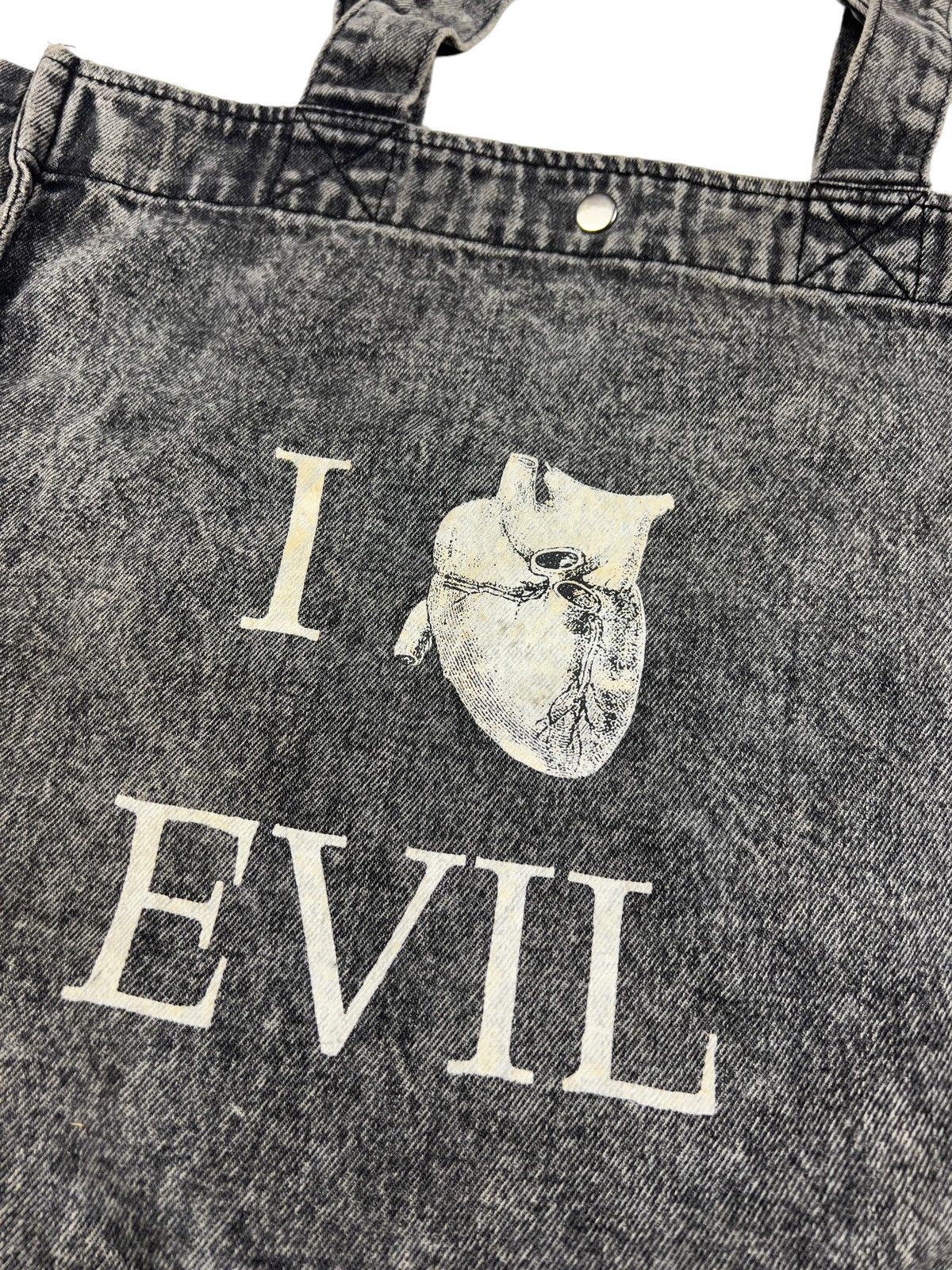 Japanese Brand Evil Twin 🇯🇵 Washed Denim Tote Bag Size ONE SIZE - 9 Thumbnail