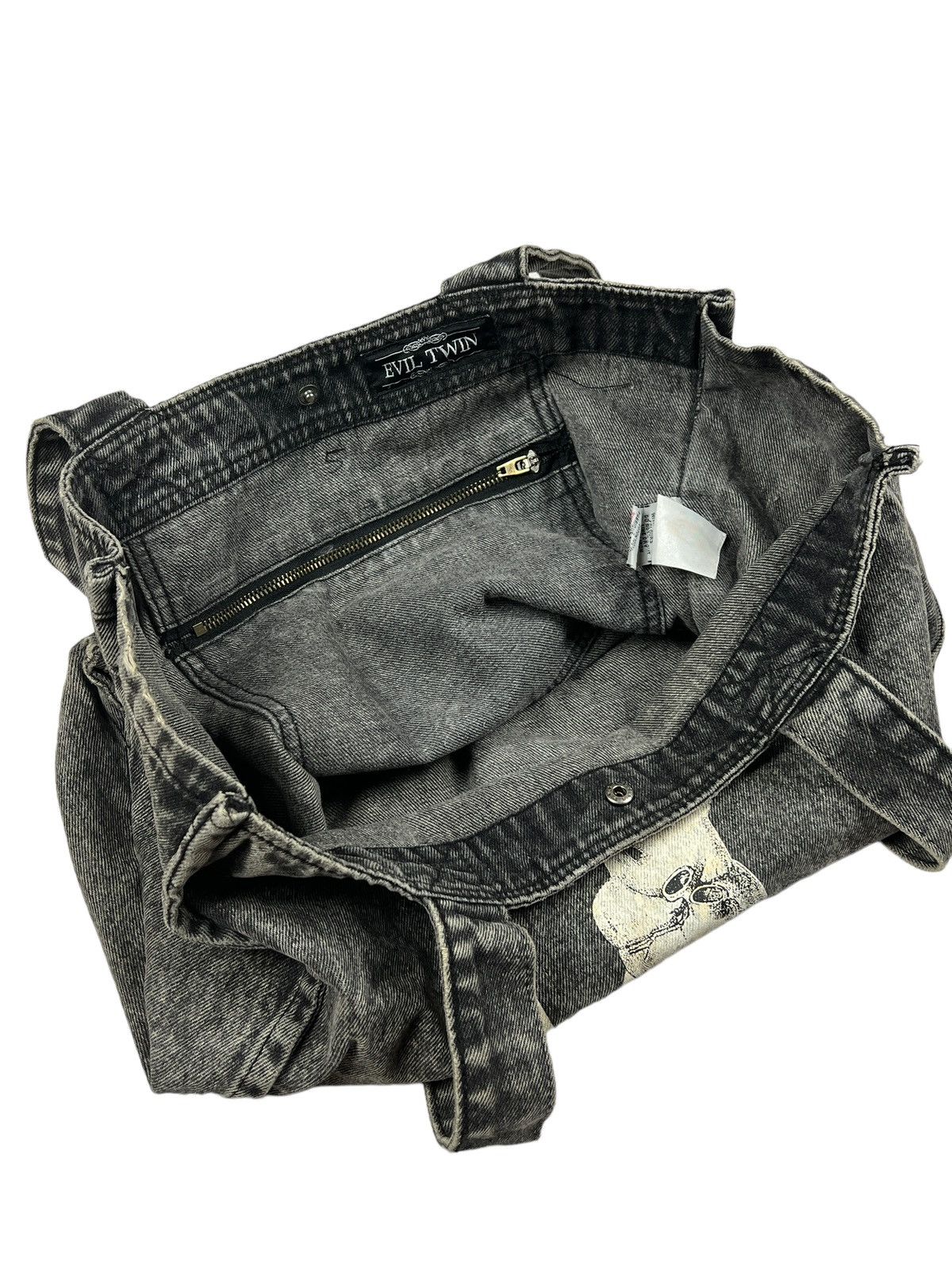 Japanese Brand Evil Twin 🇯🇵 Washed Denim Tote Bag Size ONE SIZE - 6 Thumbnail