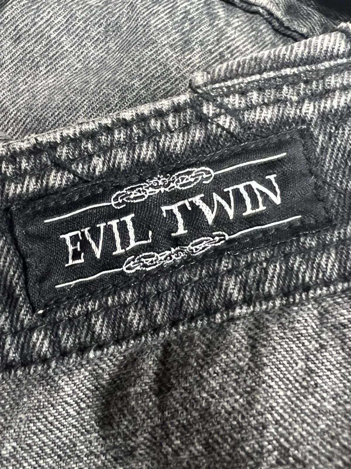 Japanese Brand Evil Twin 🇯🇵 Washed Denim Tote Bag Size ONE SIZE - 11 Thumbnail