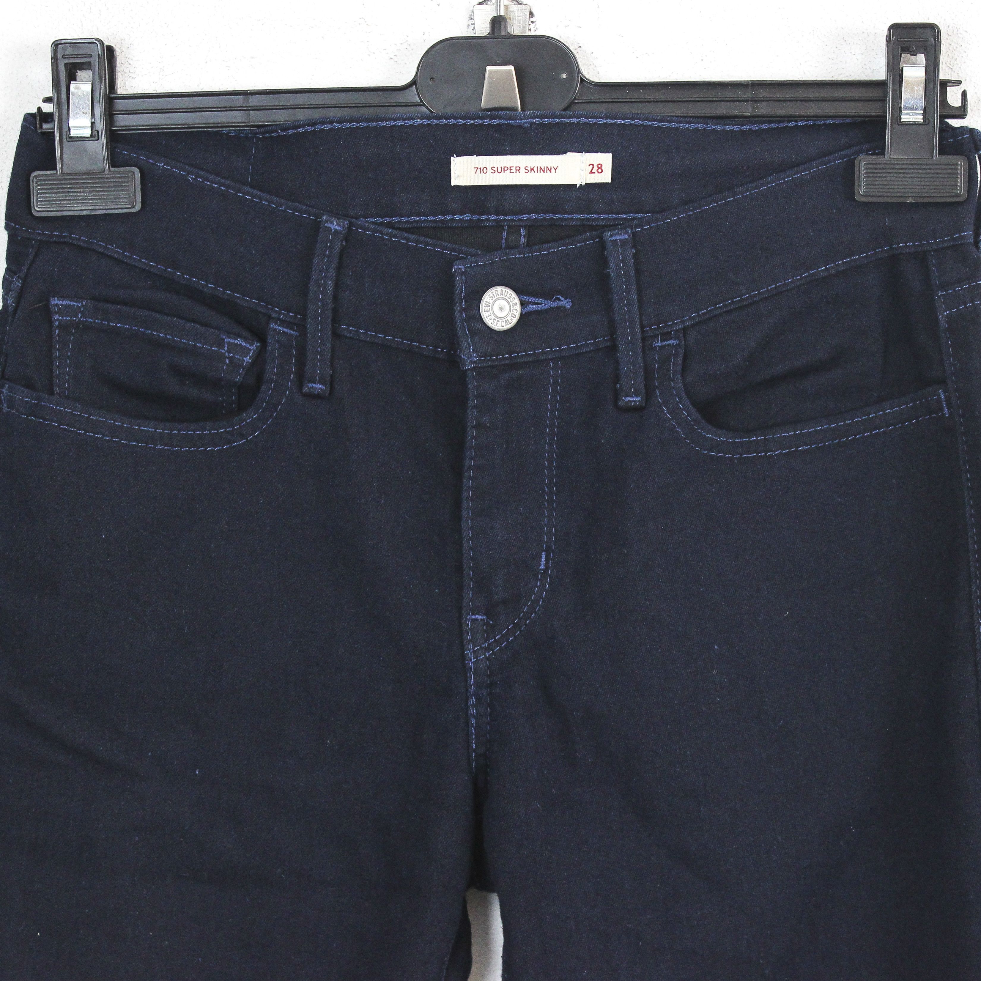 Levi's 710 Womens W28 L29 Super Skinny Jeans Denim Pants Trousers Size 28" / US 6 / IT 42 - 2 Thumbnail