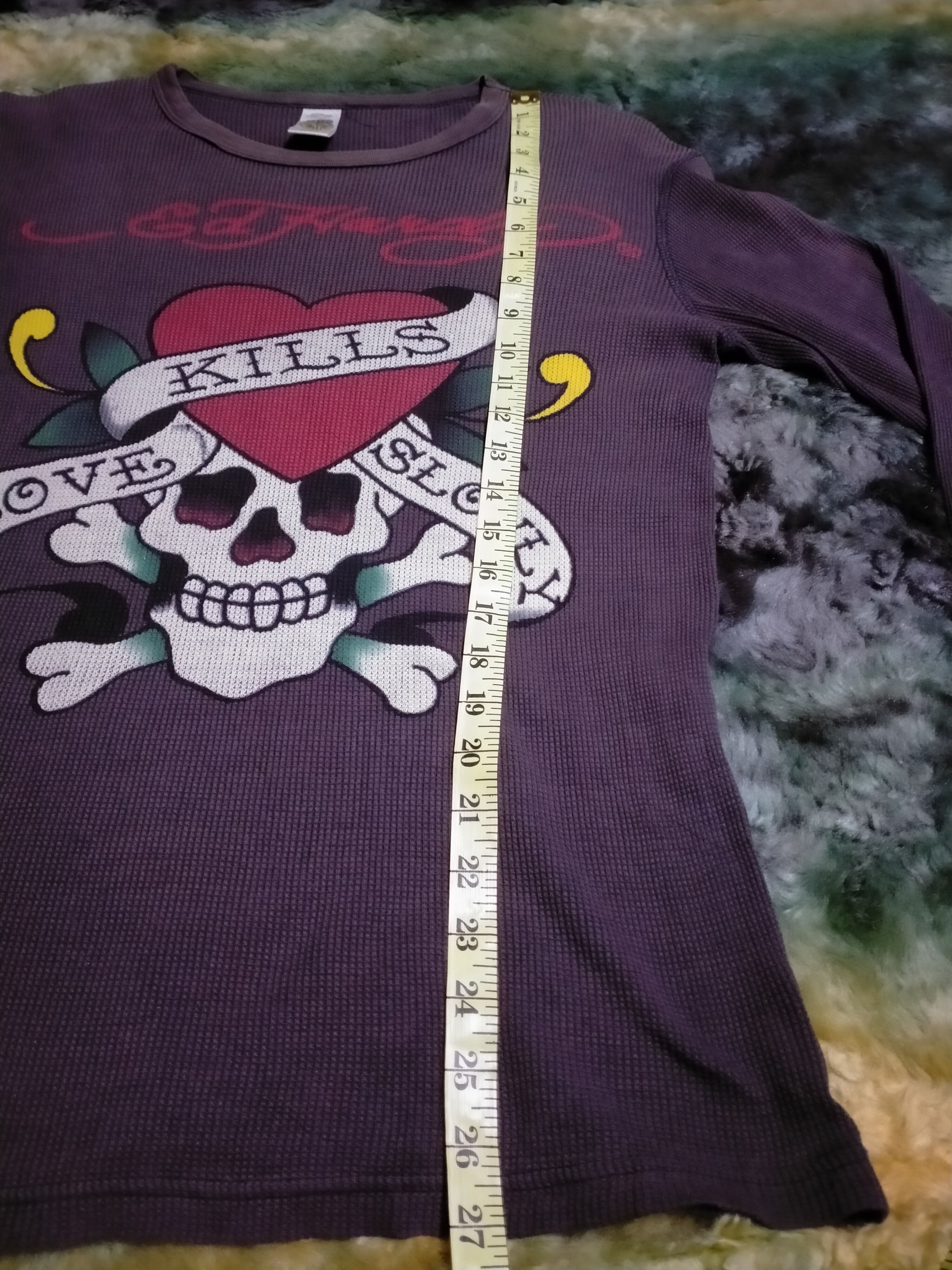 Christian Audigier Vintage Ed Hardy Big Logo Distressed T-shirt Size S / US 4 / IT 40 - 12 Thumbnail