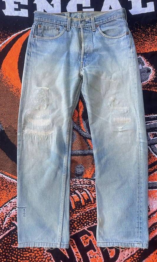 image of Levis x Made In USA Vintage Levi's 501 Blue Jean Fade Denim Jeans Pants, Men's (Size 31)