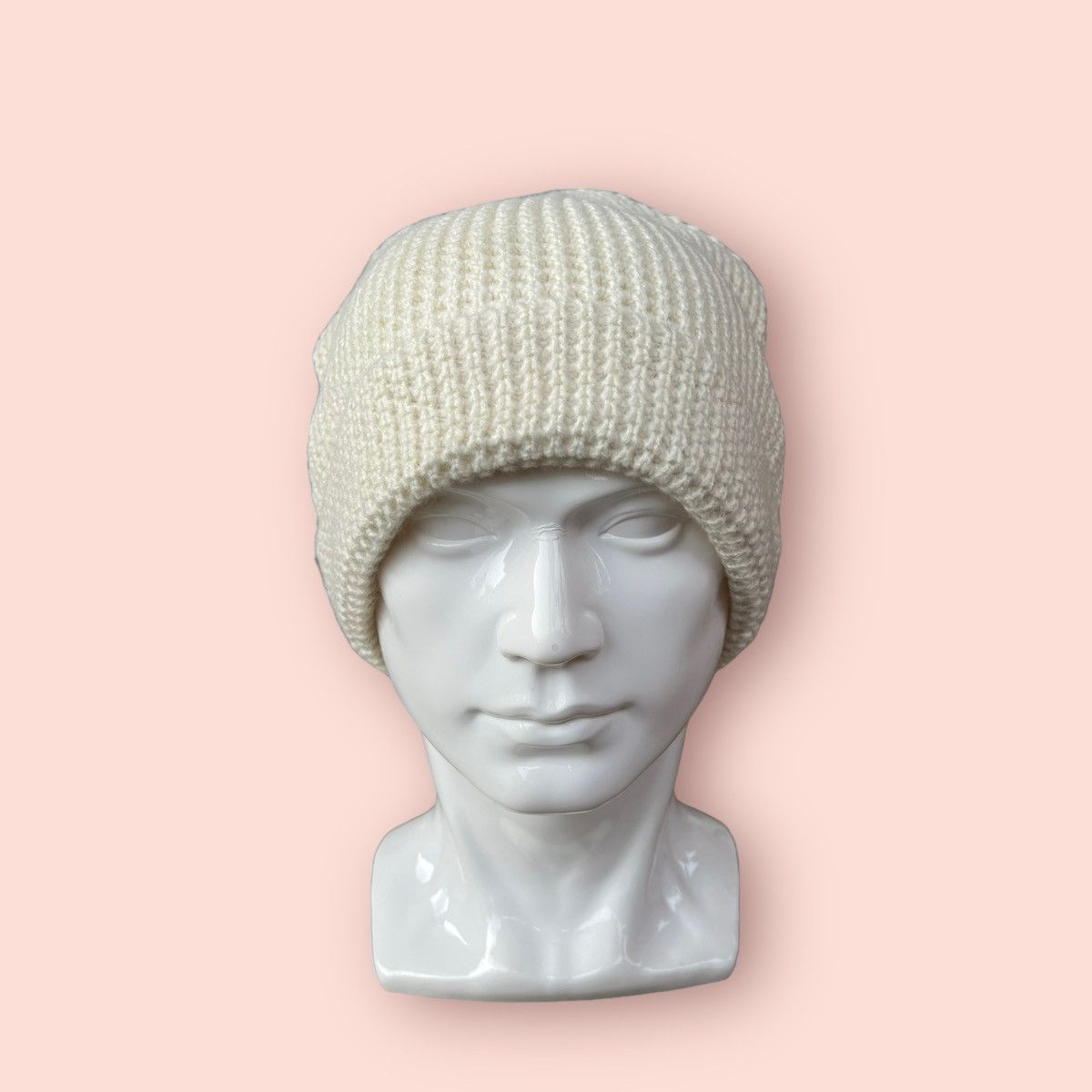 VINTAGE CROCHET KNITTED CUFFED BEANIE