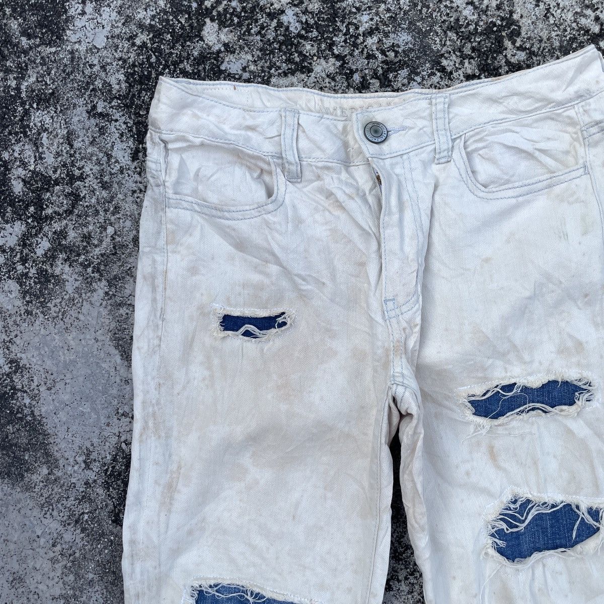 American Eagle Outfitters Vintage American Eagle Patchwork Denim Jeans Size 30" / US 8 / IT 44 - 3 Thumbnail