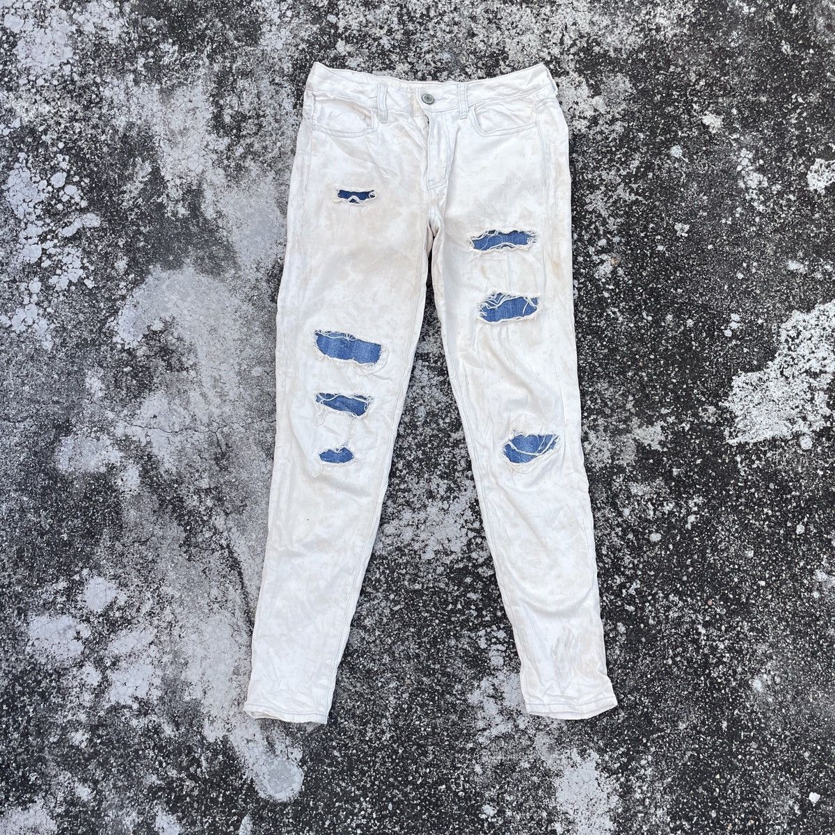 American Eagle Outfitters Vintage American Eagle Patchwork Denim Jeans Size 30" / US 8 / IT 44 - 1 Thumbnail