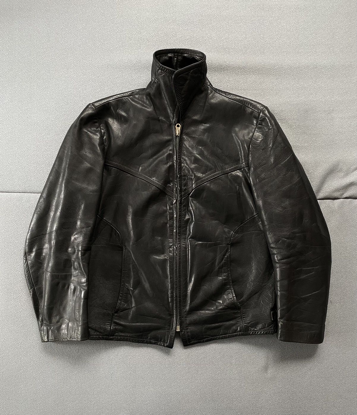 Image of Avant Garde x Leather Jacket Vintage Perfecto Leather Jacket in Black, Men's (Size Small)