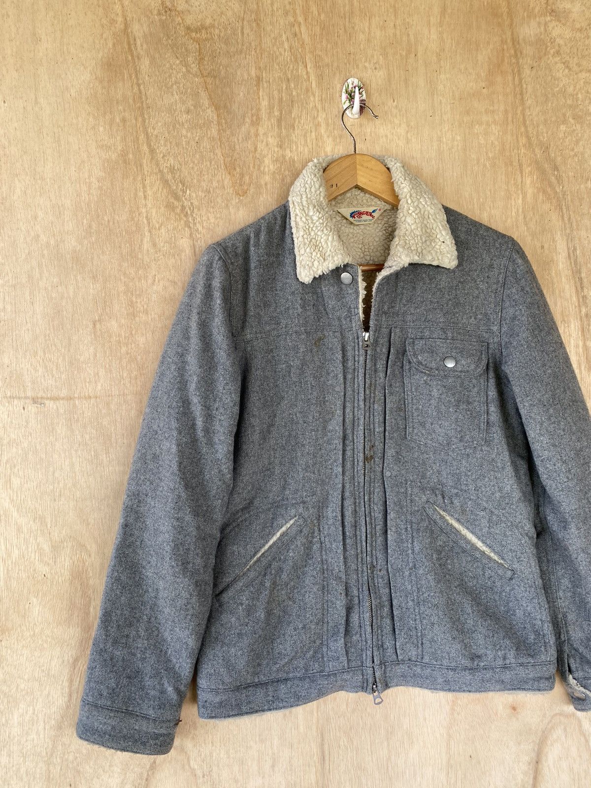 Vintage Vintage Wrangler Sherpa-Lined Work Jacket - Gray Wool Blend Size US M / EU 48-50 / 2 - 4 Thumbnail