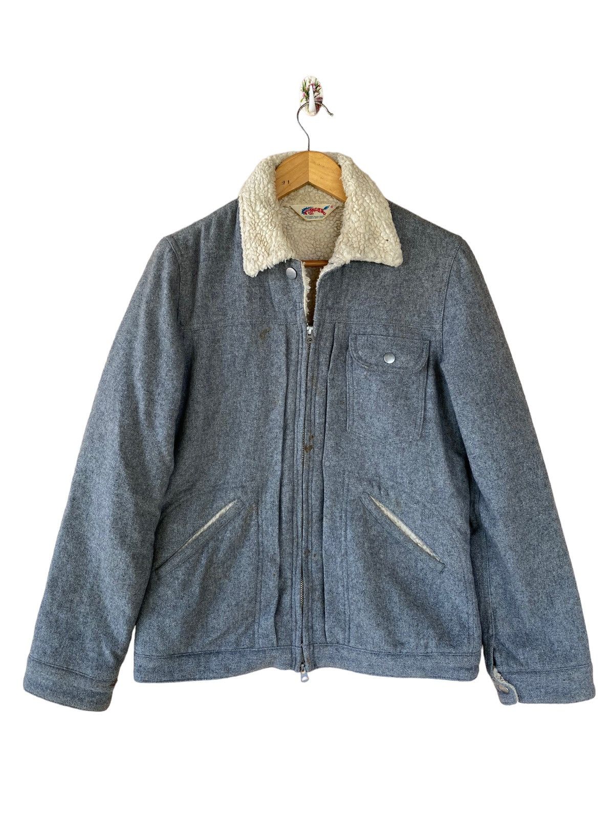 Vintage Vintage Wrangler Sherpa-Lined Work Jacket - Gray Wool Blend Size US M / EU 48-50 / 2 - 1 Thumbnail