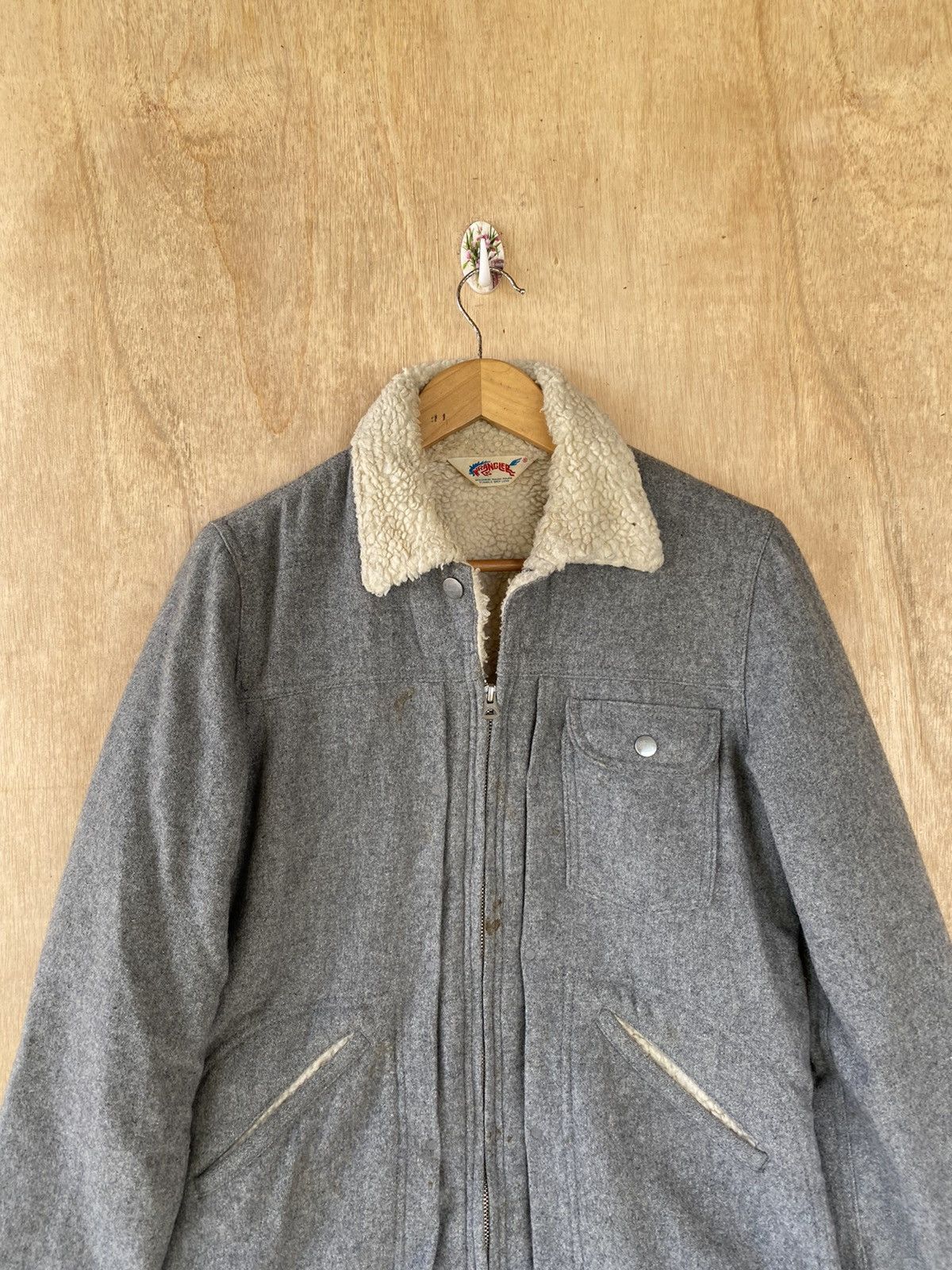 Vintage Vintage Wrangler Sherpa-Lined Work Jacket - Gray Wool Blend Size US M / EU 48-50 / 2 - 5 Thumbnail