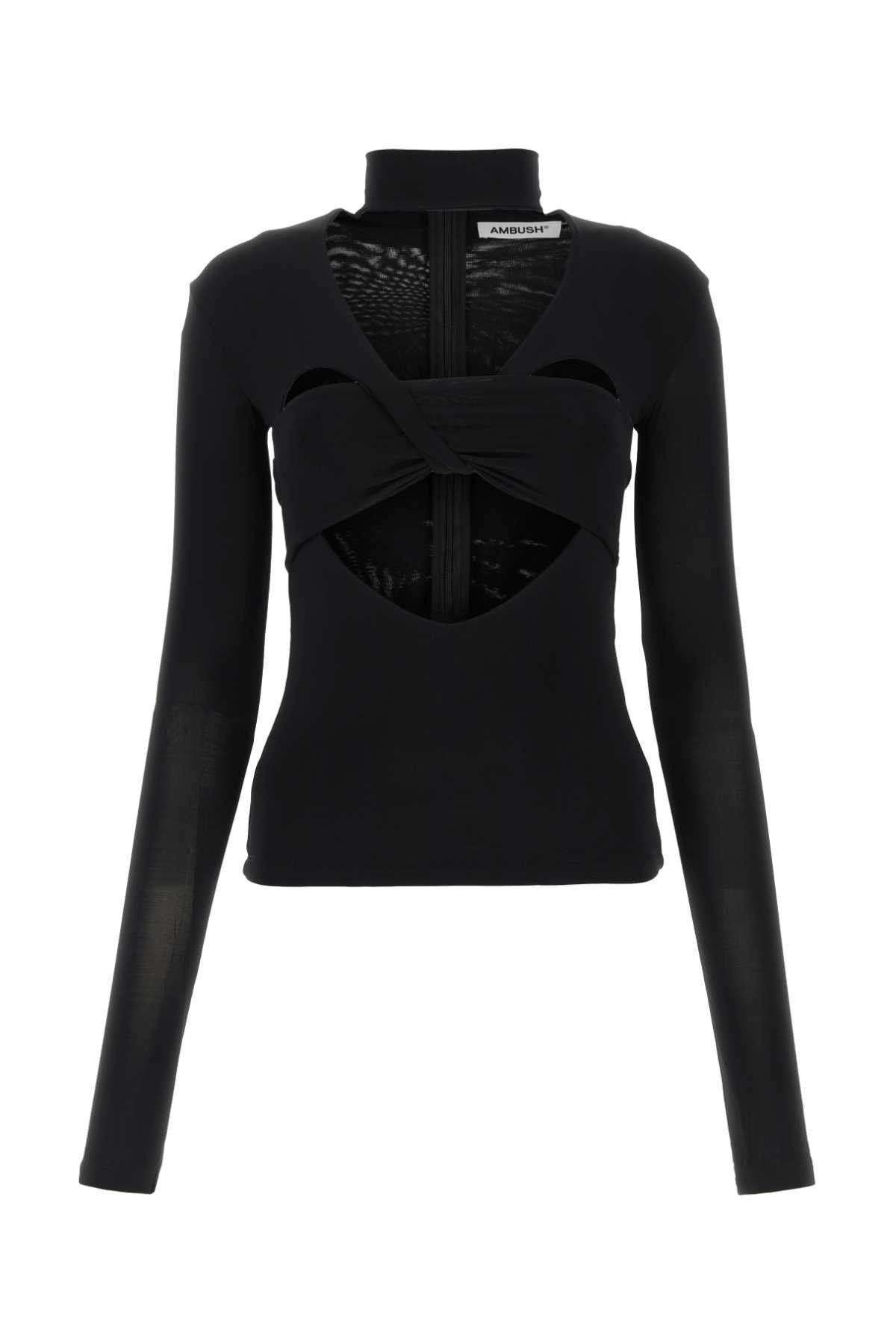 Black Stretch Viscose Top