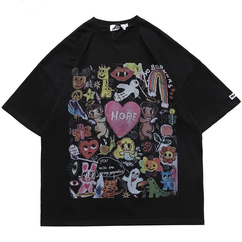 Painting Print Punk Oversized Graphic Tee