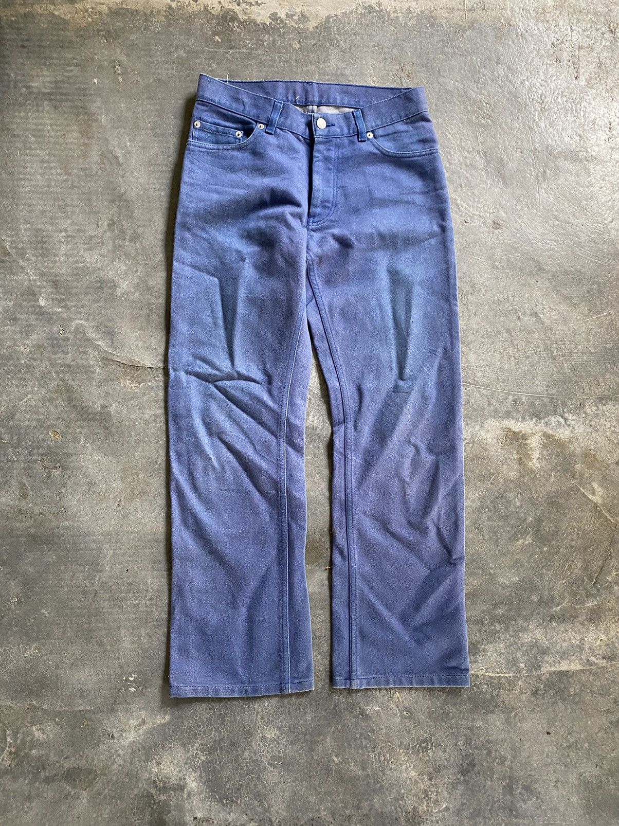 Helmut Lang 1990s Helmut Lang Boot cut blue raw denim Size US 30 / EU 46 - 2 Thumbnail