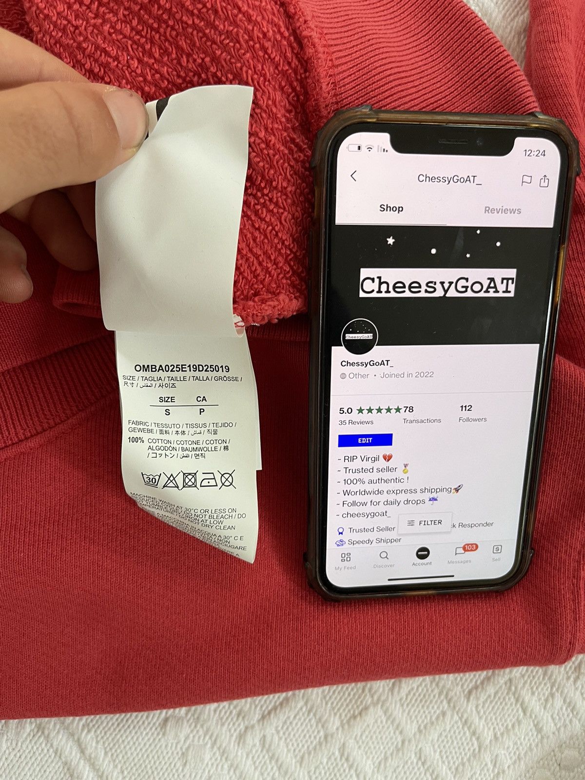 Off-White Off white red Logo crewneck Size US S / EU 44-46 / 1 - 11 Thumbnail