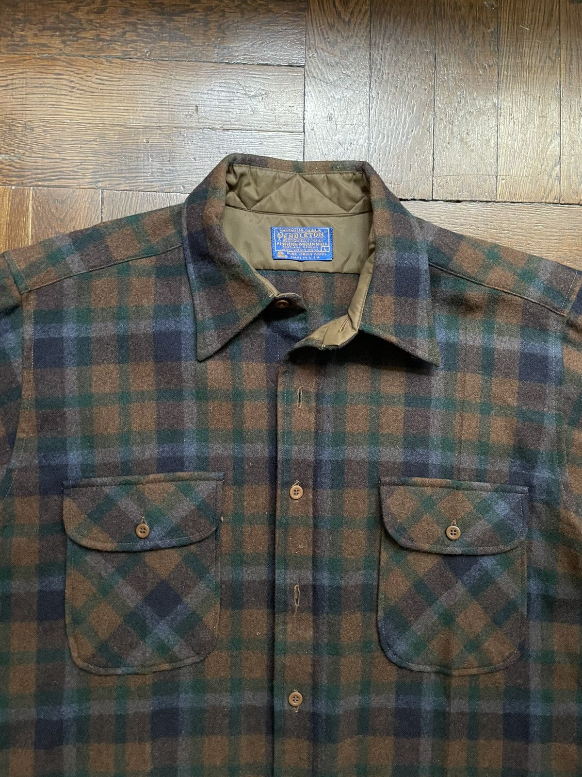 Pendleton LAST DROP Vtg Pendleton Wool Overshirt - Flannel Plaid Check Size US L / EU 52-54 / 3 - 3 Thumbnail