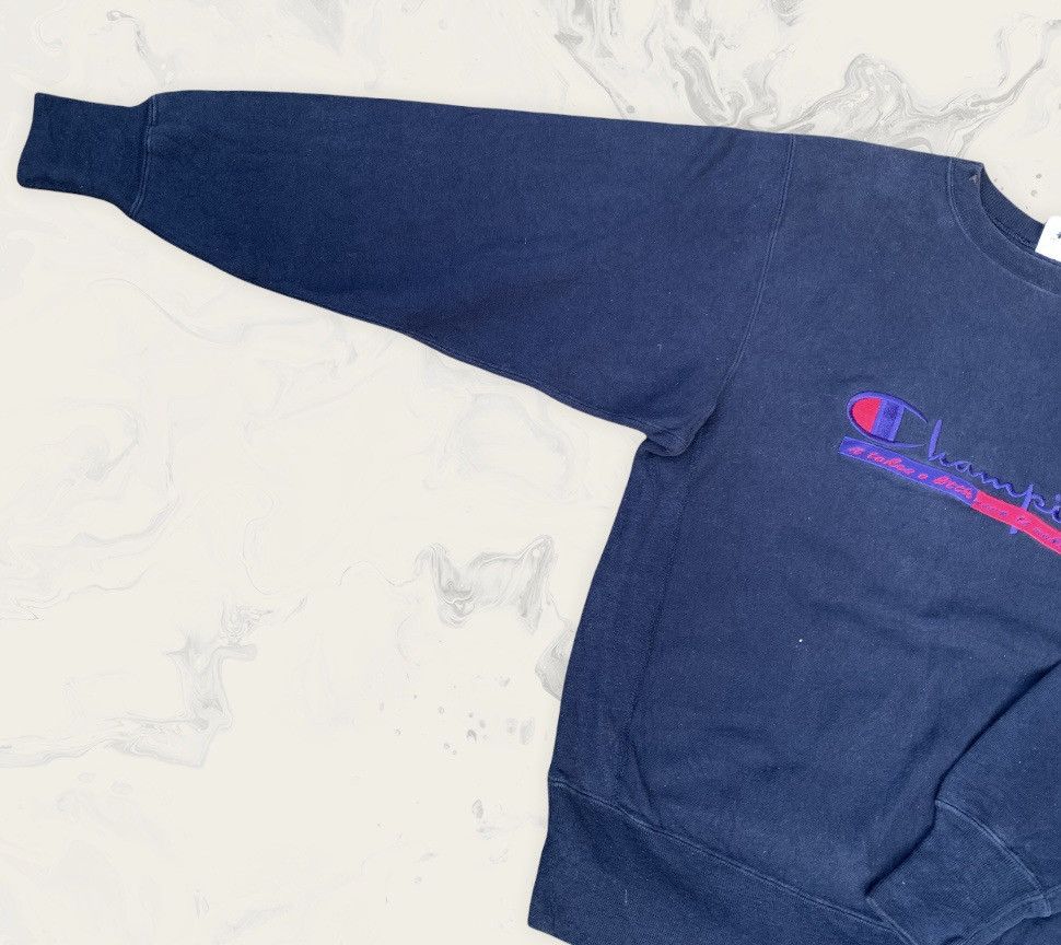 Champion × Vintage Rare! Vintage 1990s Champion Reverse Weave Big Logo Size L / US 10 / IT 46 - 5 Thumbnail
