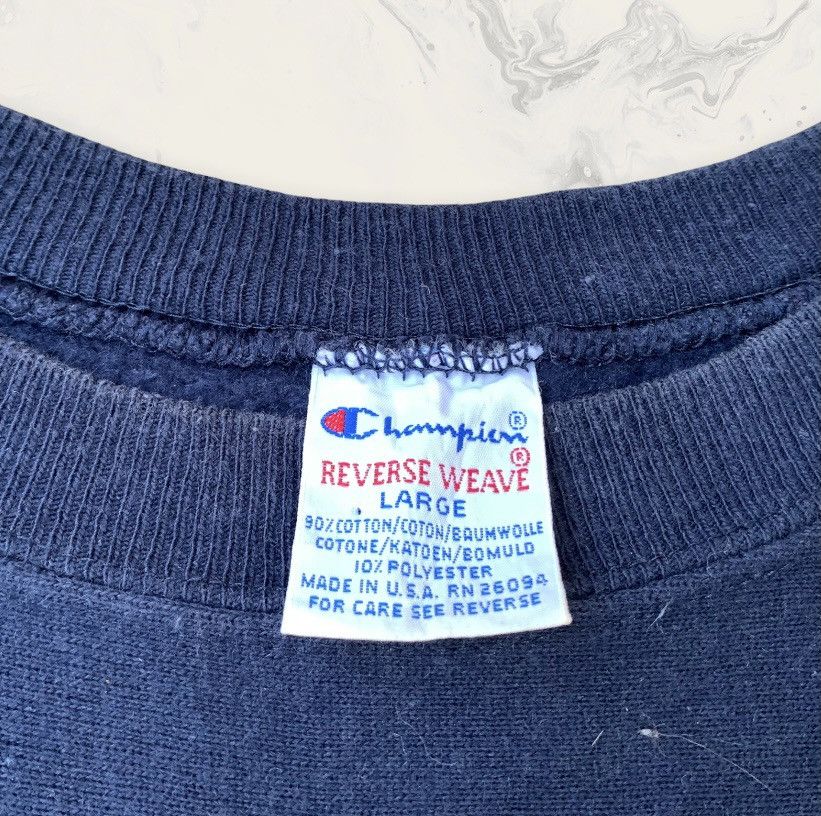 Champion × Vintage Rare! Vintage 1990s Champion Reverse Weave Big Logo Size L / US 10 / IT 46 - 7 Thumbnail
