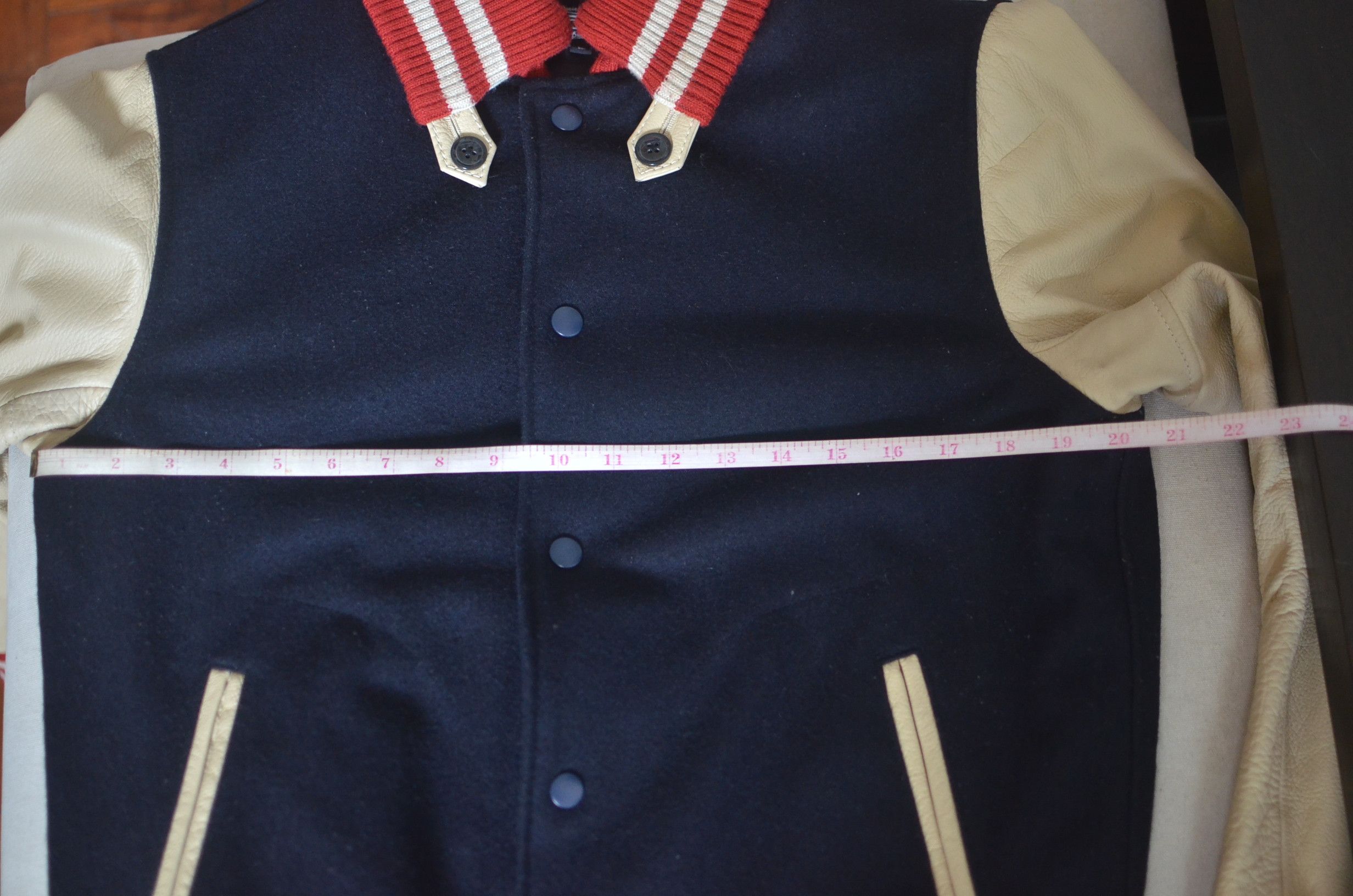 Beams Plus BEAMS VARSITY STADIUM JACKET LEATHER & WOOL Size US L / EU 52-54 / 3 - 9 Thumbnail