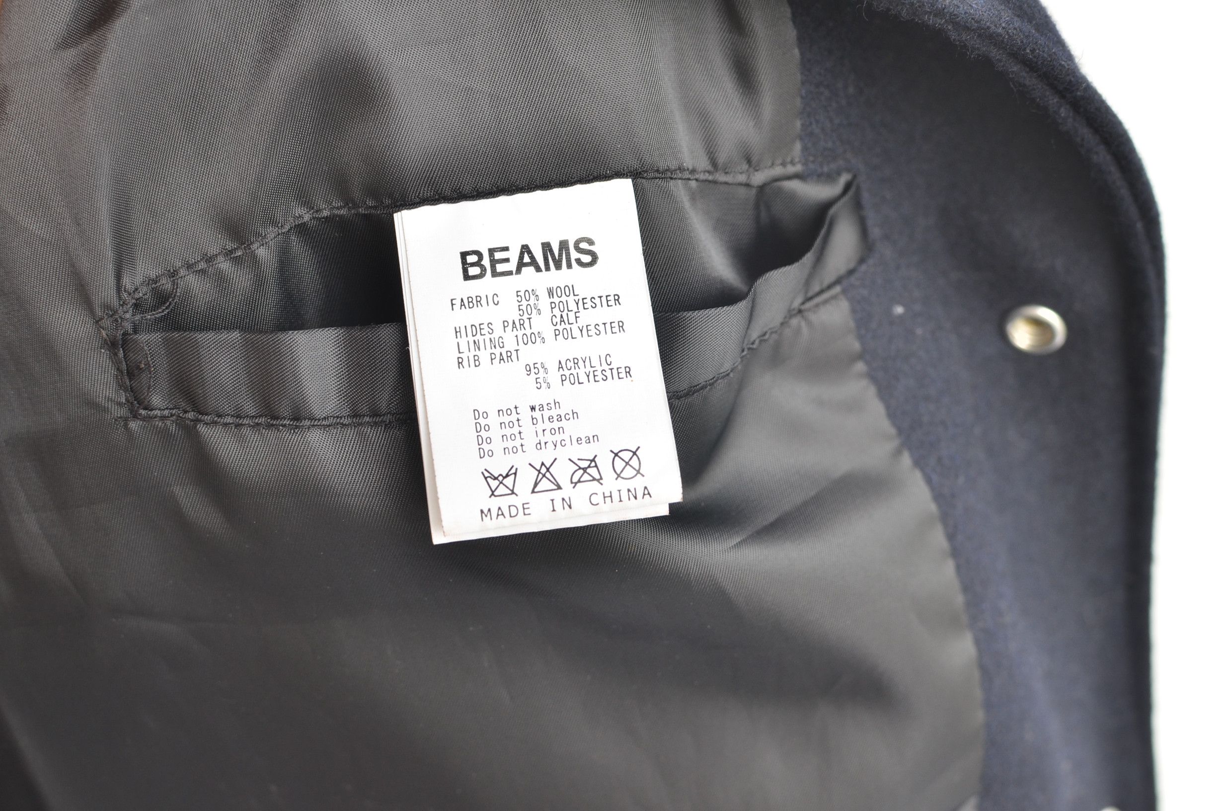 Beams Plus BEAMS VARSITY STADIUM JACKET LEATHER & WOOL Size US L / EU 52-54 / 3 - 6 Thumbnail