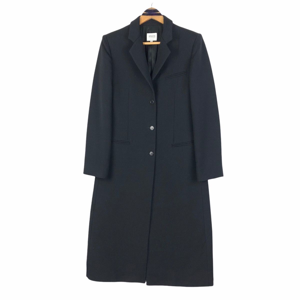 image of Armani Collezioni Antinea Srl Overcoat Single Breasted Coat in Black, Men's (Size XS)