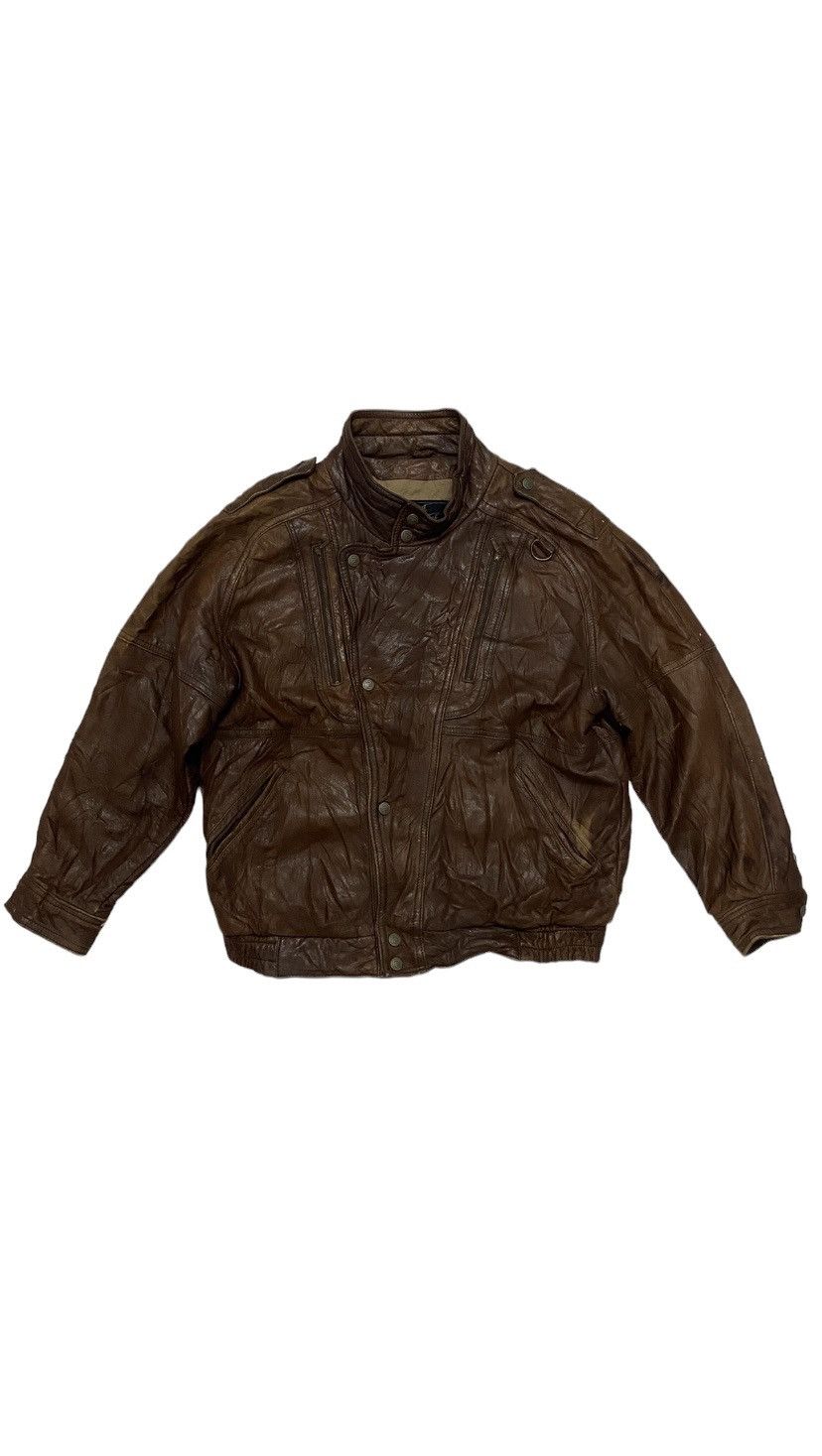 Vintage 90's Robert Comstock Genuine Leather Jacket Size US M / EU 48-50 / 2 - 1 Thumbnail