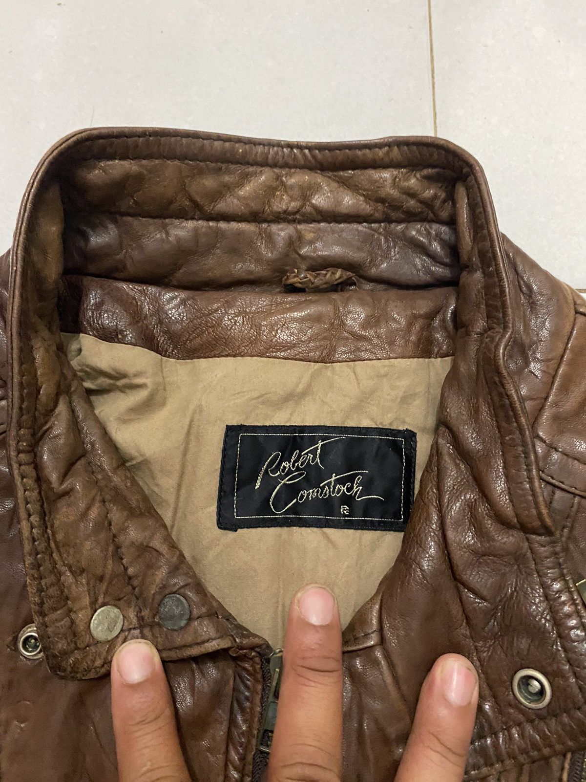 Vintage 90's Robert Comstock Genuine Leather Jacket Size US M / EU 48-50 / 2 - 9 Thumbnail