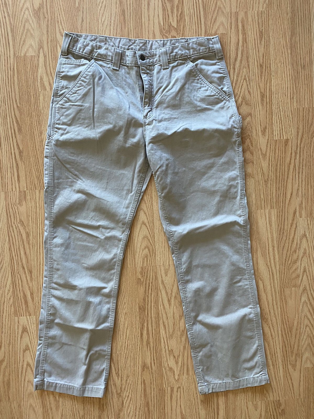 Carhartt × Vintage Carhartt Carpenter Pants Cream Vintage Work Pants Workwear Size US 36 / EU 52 - 4 Thumbnail
