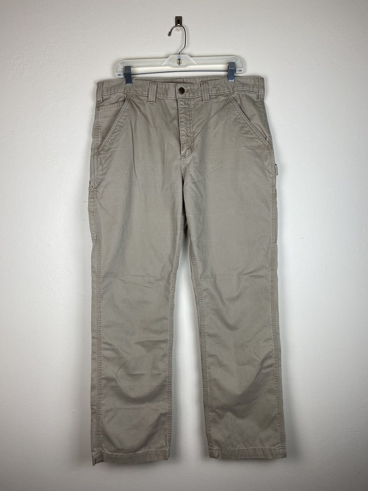 Carhartt × Vintage Carhartt Carpenter Pants Cream Vintage Work Pants Workwear Size US 36 / EU 52 - 2 Thumbnail