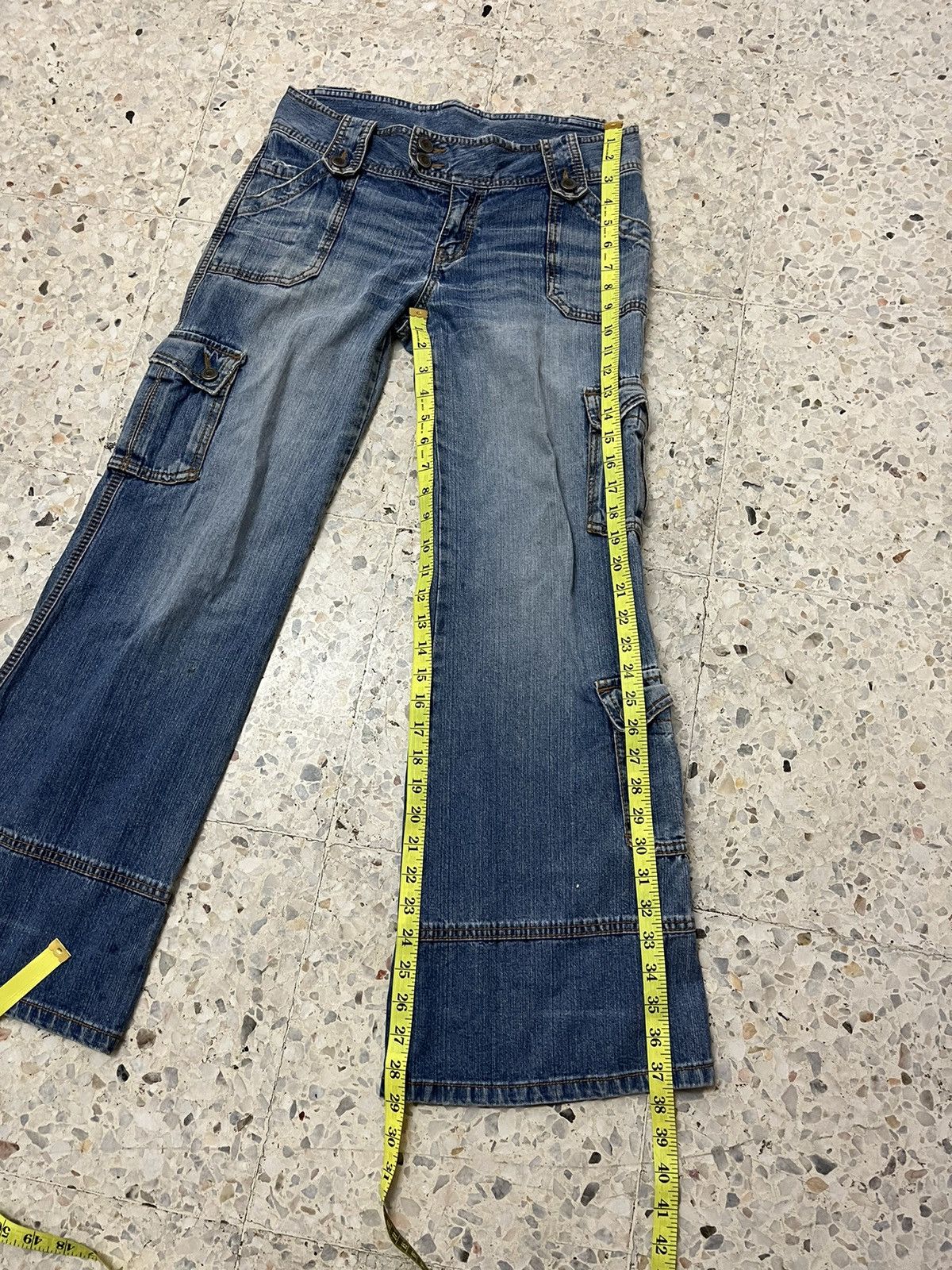 Japanese Brand Japanese brand blue moon blue bell bottom jeans multi pocket Size US 30 / EU 46 - 9 Thumbnail