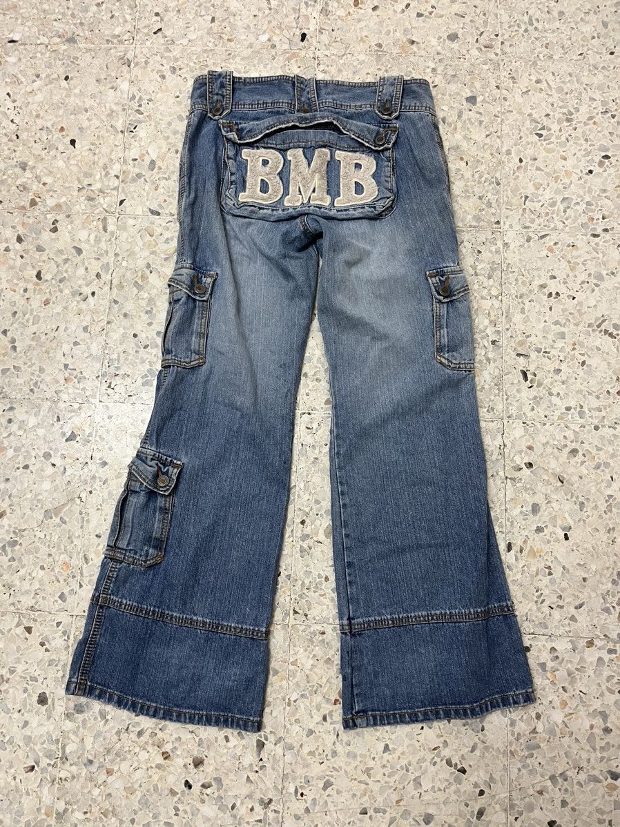 Japanese Brand Japanese brand blue moon blue bell bottom jeans multi pocket Size US 30 / EU 46 - 1 Thumbnail