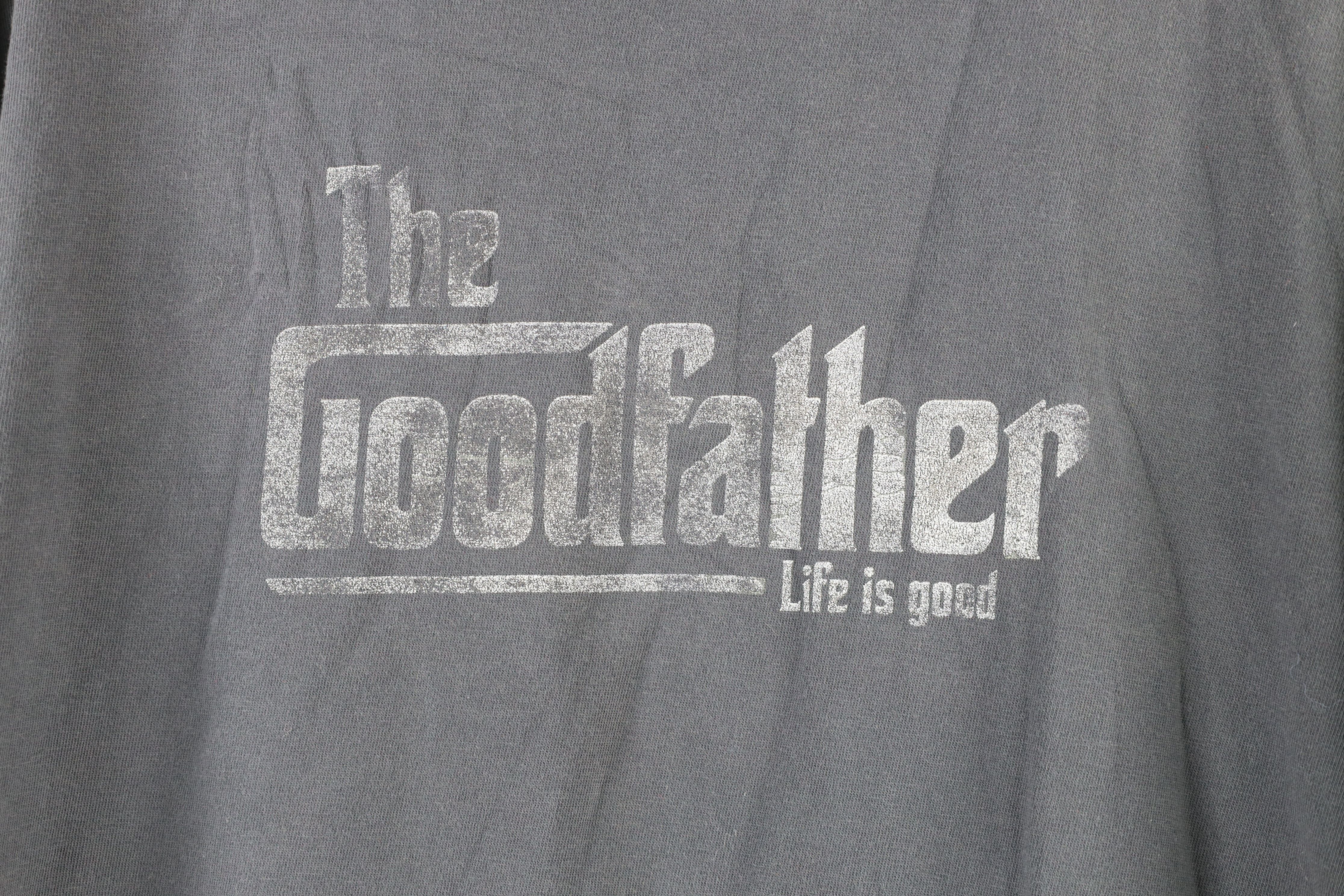 Vintage Life Is Good The Goodfather Short Sleeve T-Shirt Charcoa Size US XL / EU 56 / 4 - 4 Thumbnail