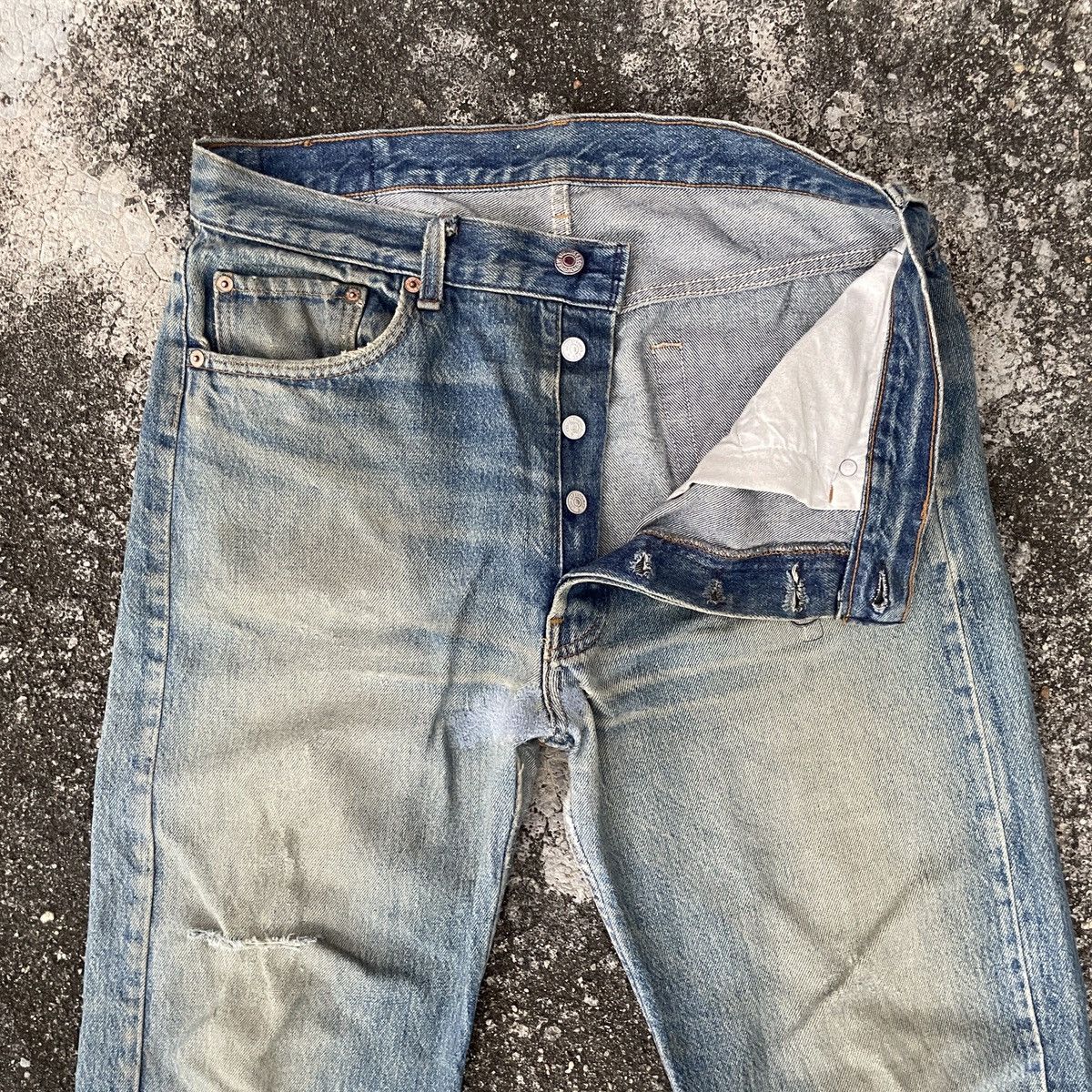 Vintage 90s Levis Lot 501 Distressed Denim Jeans Denim
