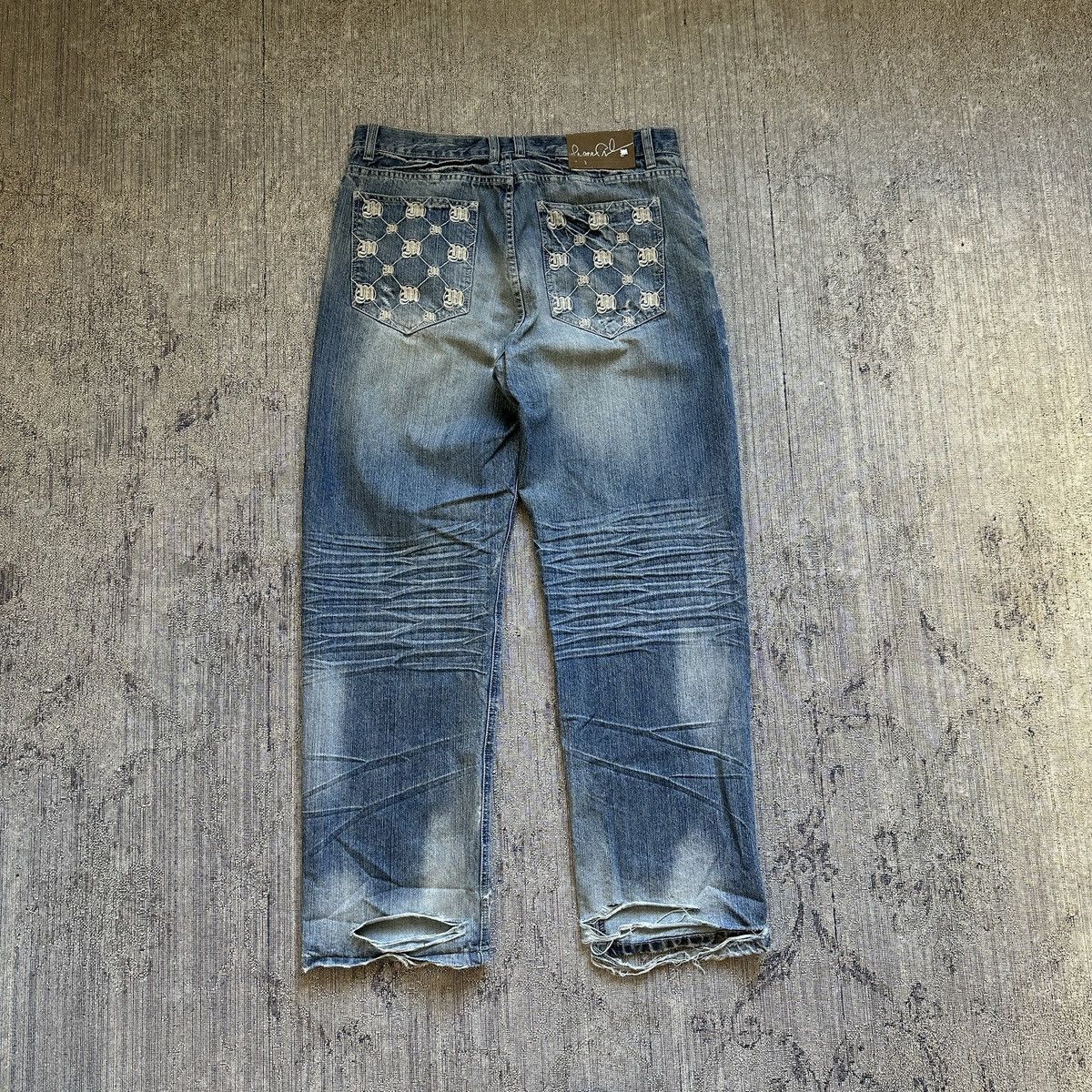 Makaveli × Rap Tees × Vintage Vintage Makaveli 2Pac Distressed Baggy Pants Size US 38 / EU 54 - 2 Thumbnail