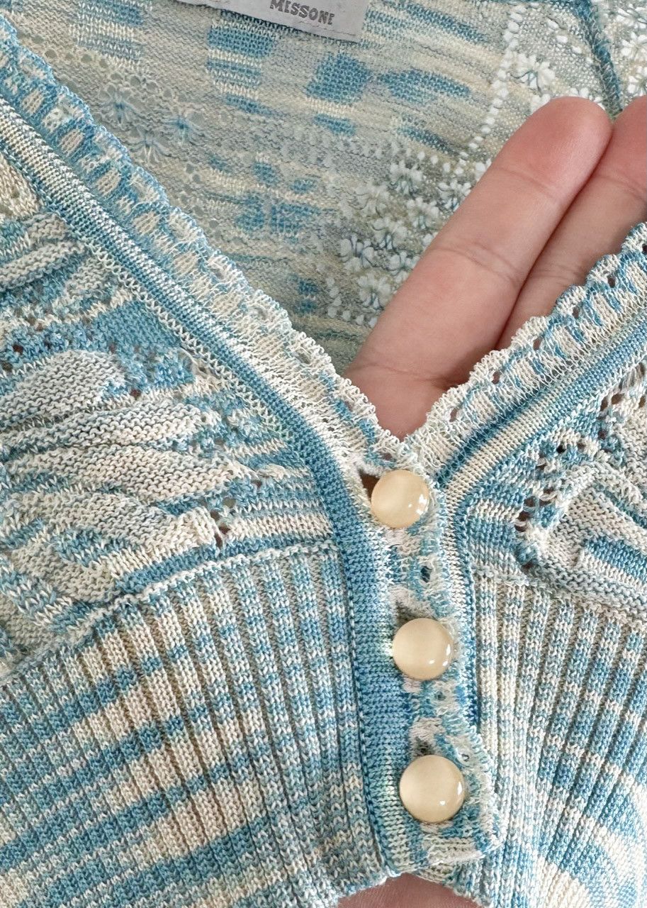 Missoni M Missoni Turquoise Cropped Cardigan Size M / US 6-8 / IT 42-44 - 6 Thumbnail