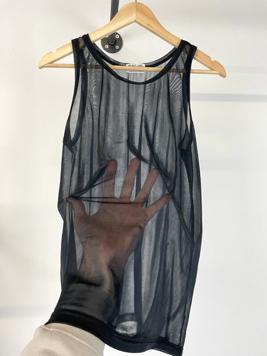 Helmut Lang Early 1990s transparent mesh vest tank top nylon