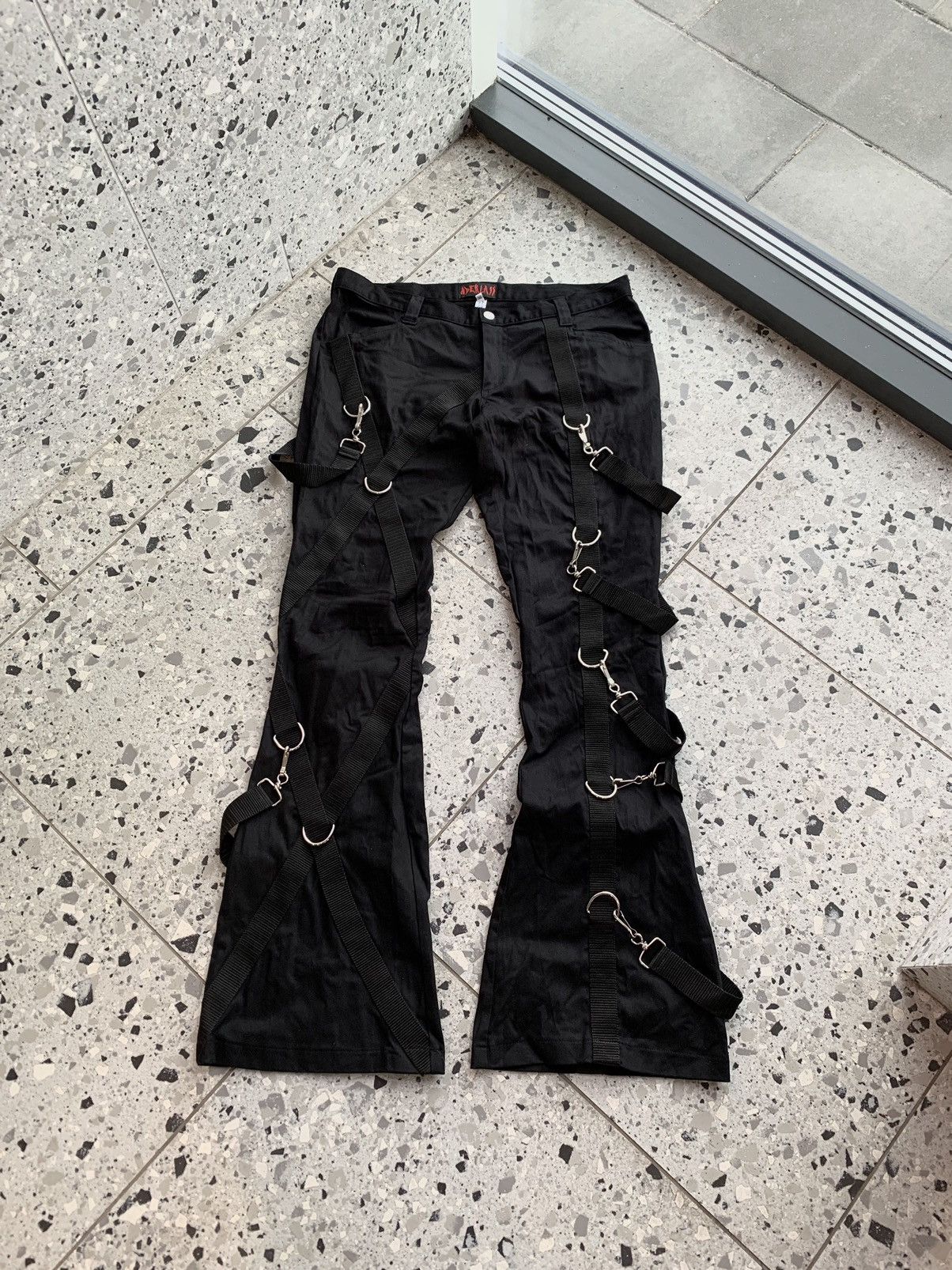 Japanese Brand Aderlass Gothic Cargo Punk Bondage Rap Pants Size US 36 / EU 52 - 1 Thumbnail