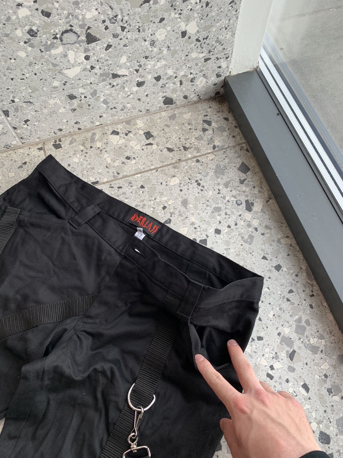 Japanese Brand Aderlass Gothic Cargo Punk Bondage Rap Pants Size US 36 / EU 52 - 8 Thumbnail