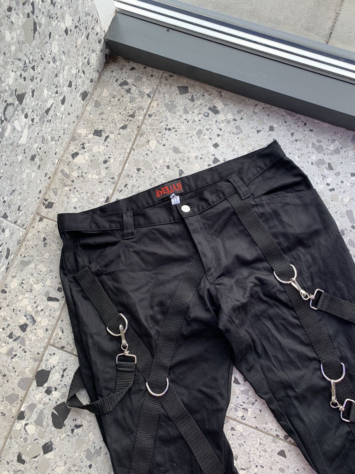 Japanese Brand Aderlass Gothic Cargo Punk Bondage Rap Pants Size US 36 / EU 52 - 6 Thumbnail