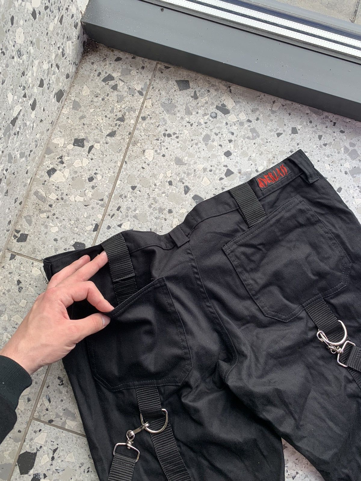 Japanese Brand Aderlass Gothic Cargo Punk Bondage Rap Pants Size US 36 / EU 52 - 11 Thumbnail