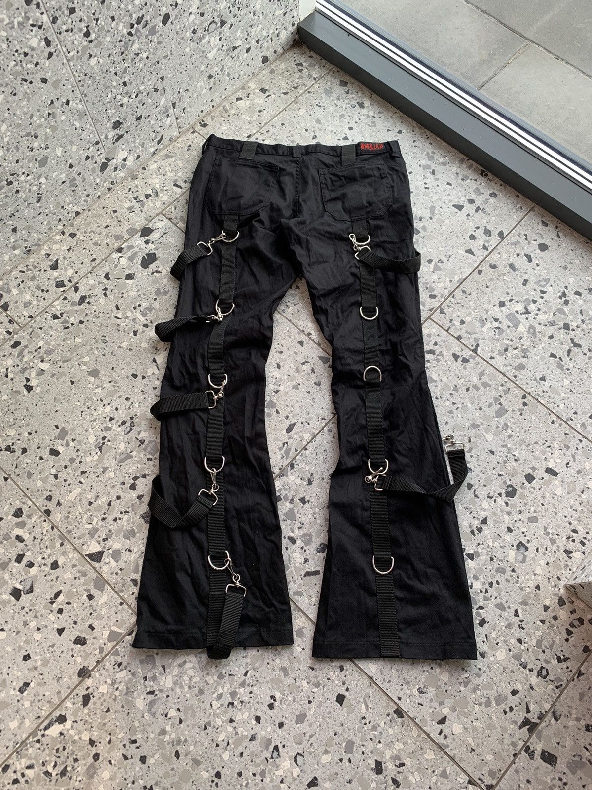 Japanese Brand Aderlass Gothic Cargo Punk Bondage Rap Pants Size US 36 / EU 52 - 2 Thumbnail