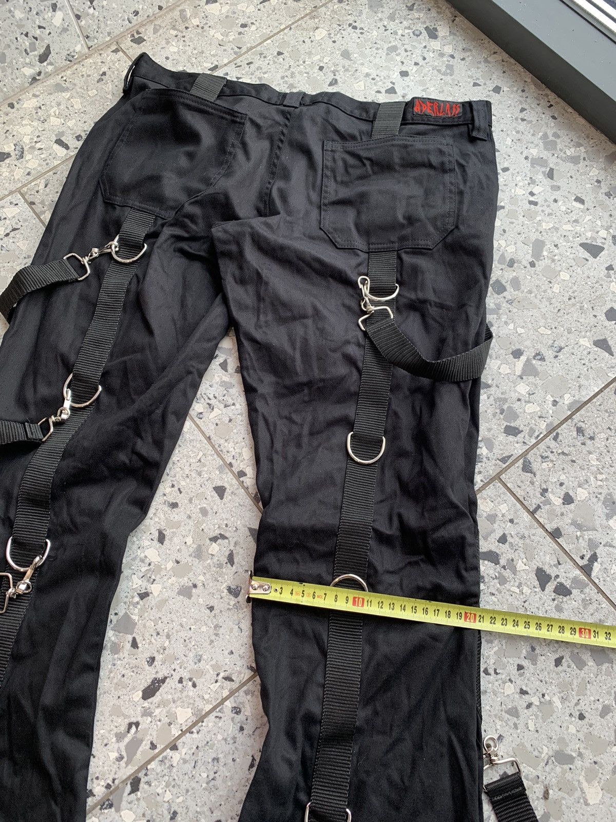 Japanese Brand Aderlass Gothic Cargo Punk Bondage Rap Pants Size US 36 / EU 52 - 15 Thumbnail