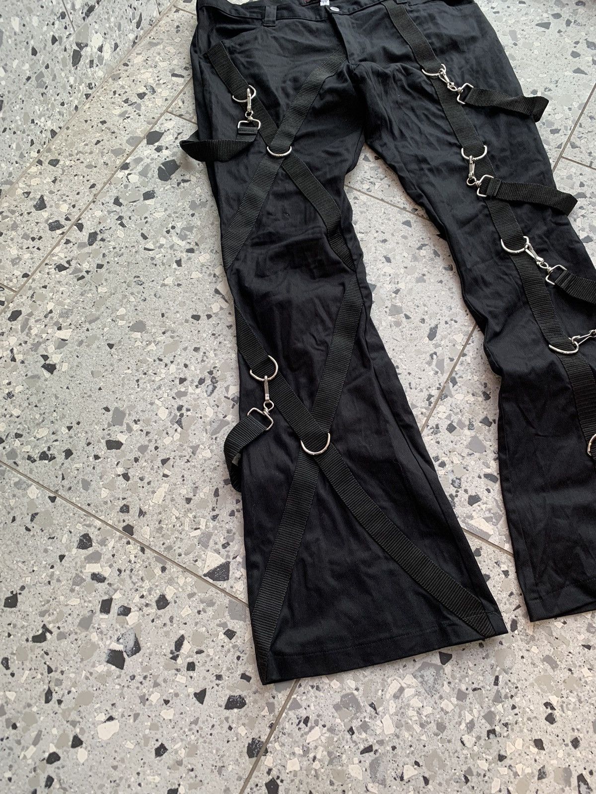 Japanese Brand Aderlass Gothic Cargo Punk Bondage Rap Pants Size US 36 / EU 52 - 7 Thumbnail