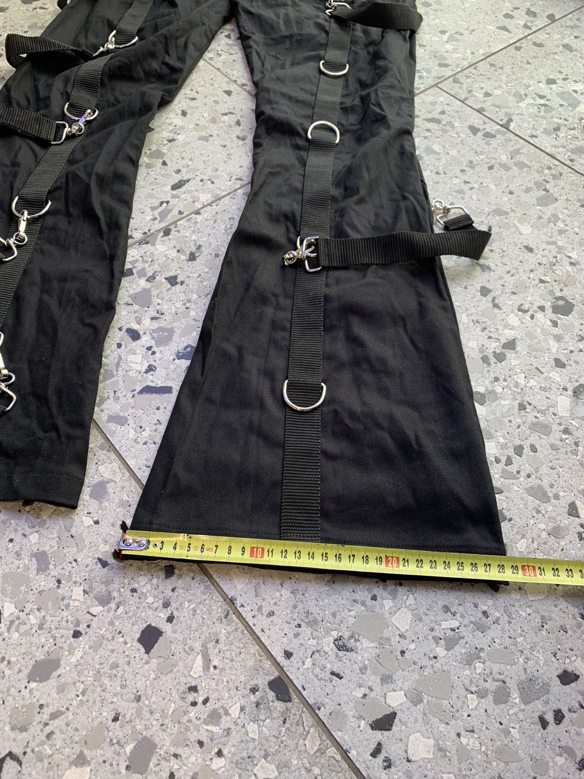 Japanese Brand Aderlass Gothic Cargo Punk Bondage Rap Pants Size US 36 / EU 52 - 14 Thumbnail