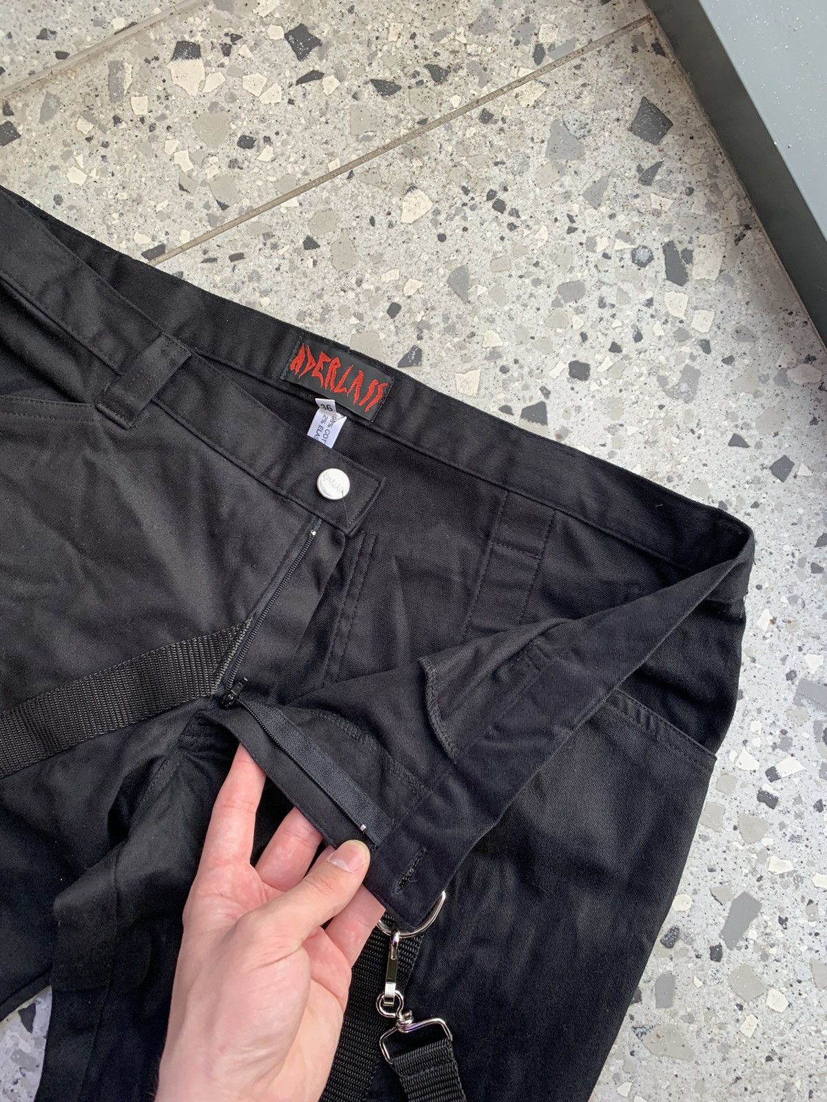 Japanese Brand Aderlass Gothic Cargo Punk Bondage Rap Pants Size US 36 / EU 52 - 9 Thumbnail