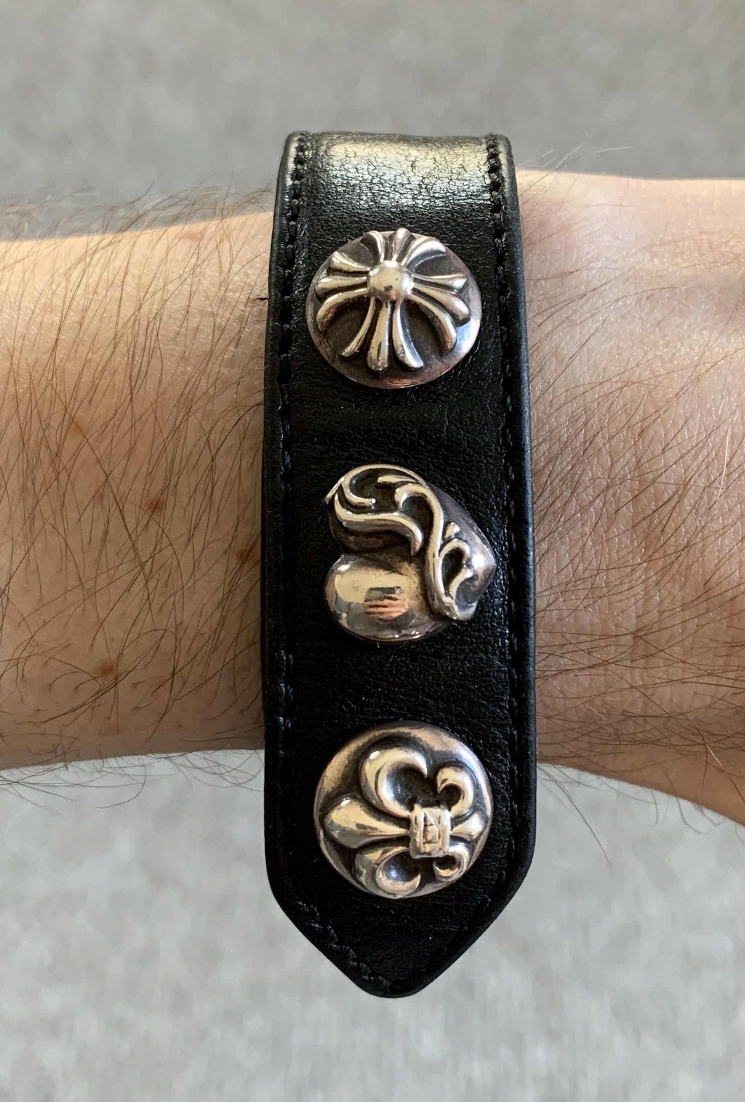 Chrome Hearts Chrome Hearts Adjustable Leather Silver Bracelet Size ONE SIZE - 11 Thumbnail