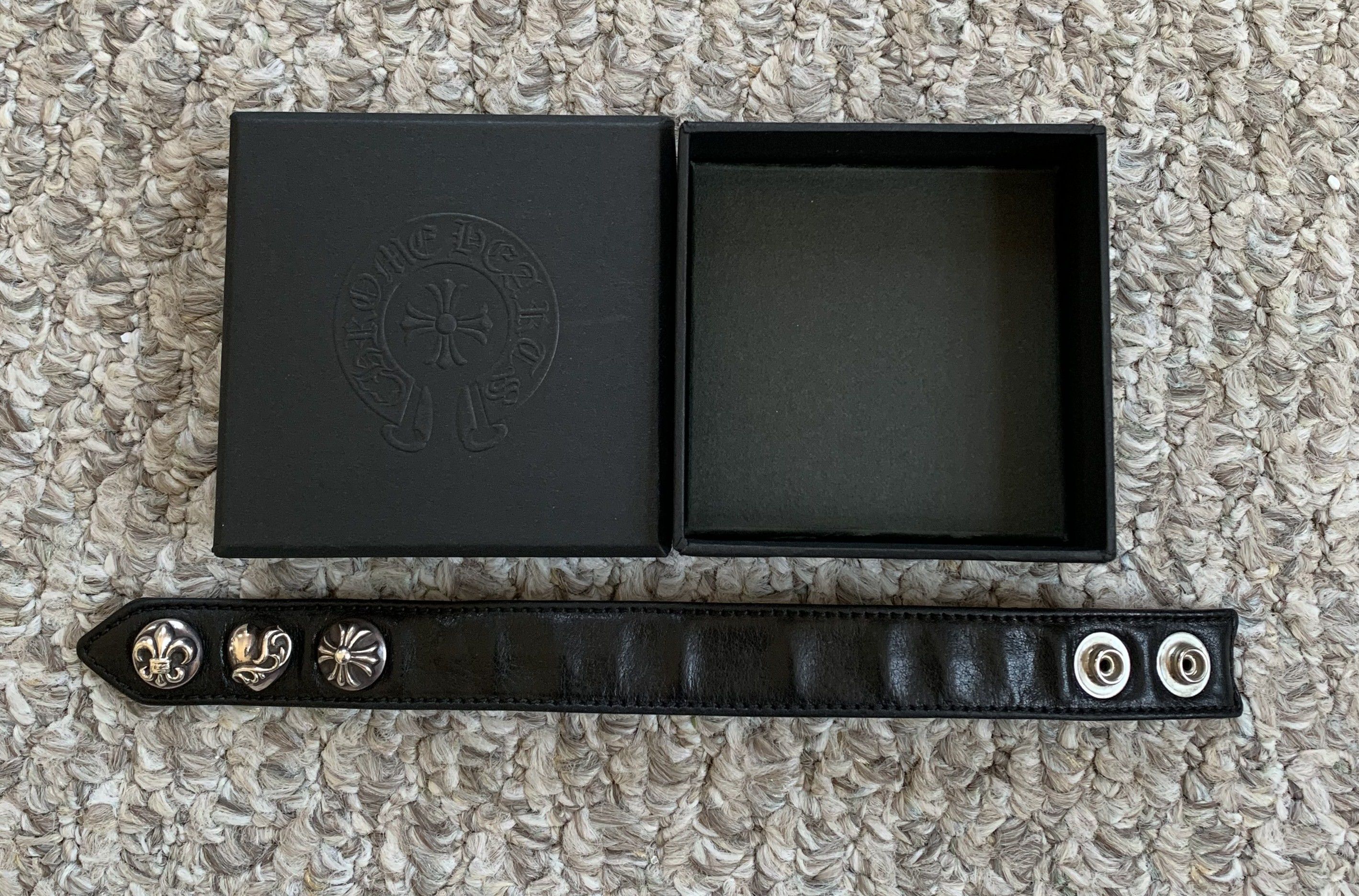 Chrome Hearts Chrome Hearts Adjustable Leather Silver Bracelet Size ONE SIZE - 8 Thumbnail