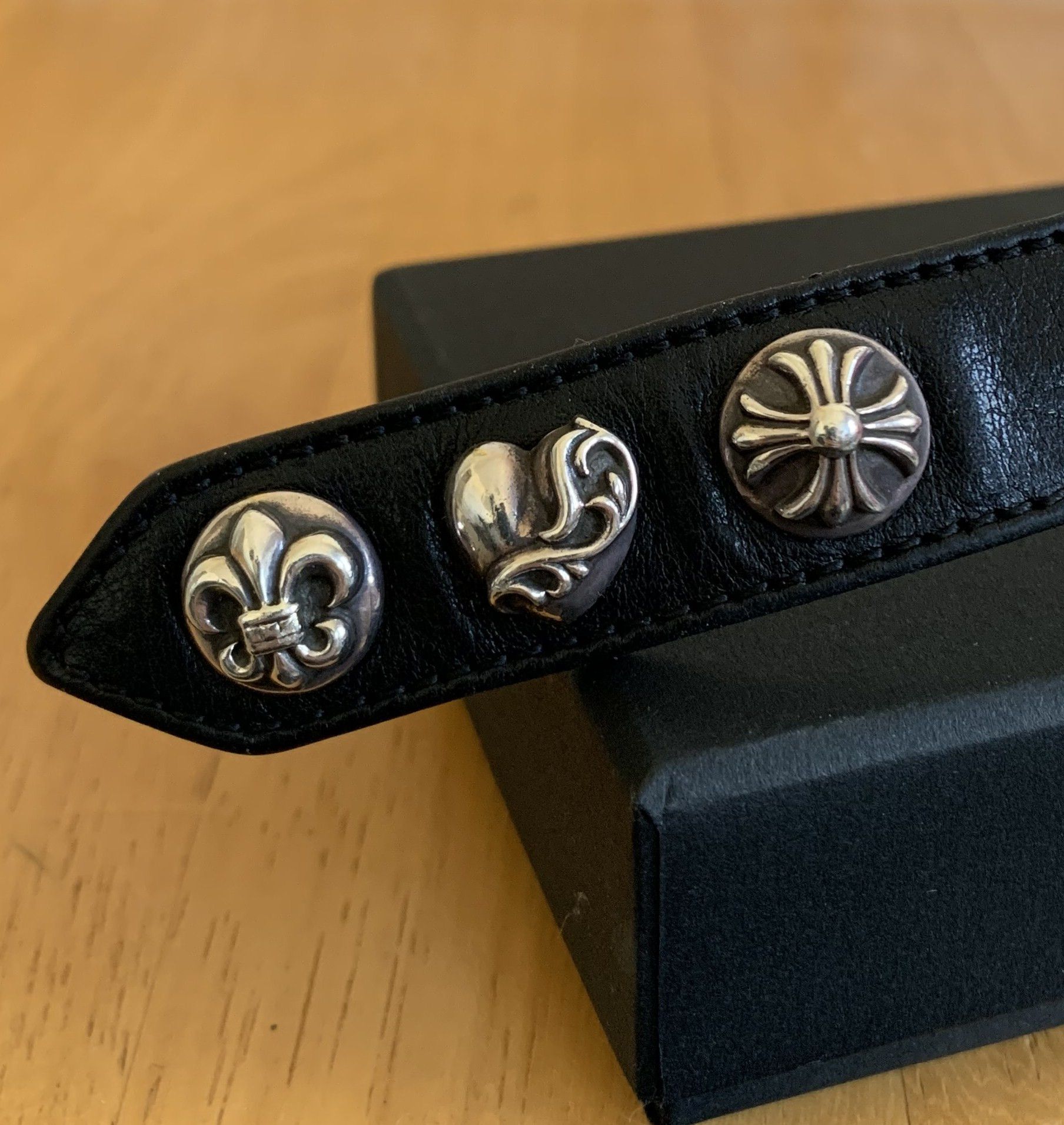 Chrome Hearts Chrome Hearts Adjustable Leather Silver Bracelet Size ONE SIZE - 5 Thumbnail