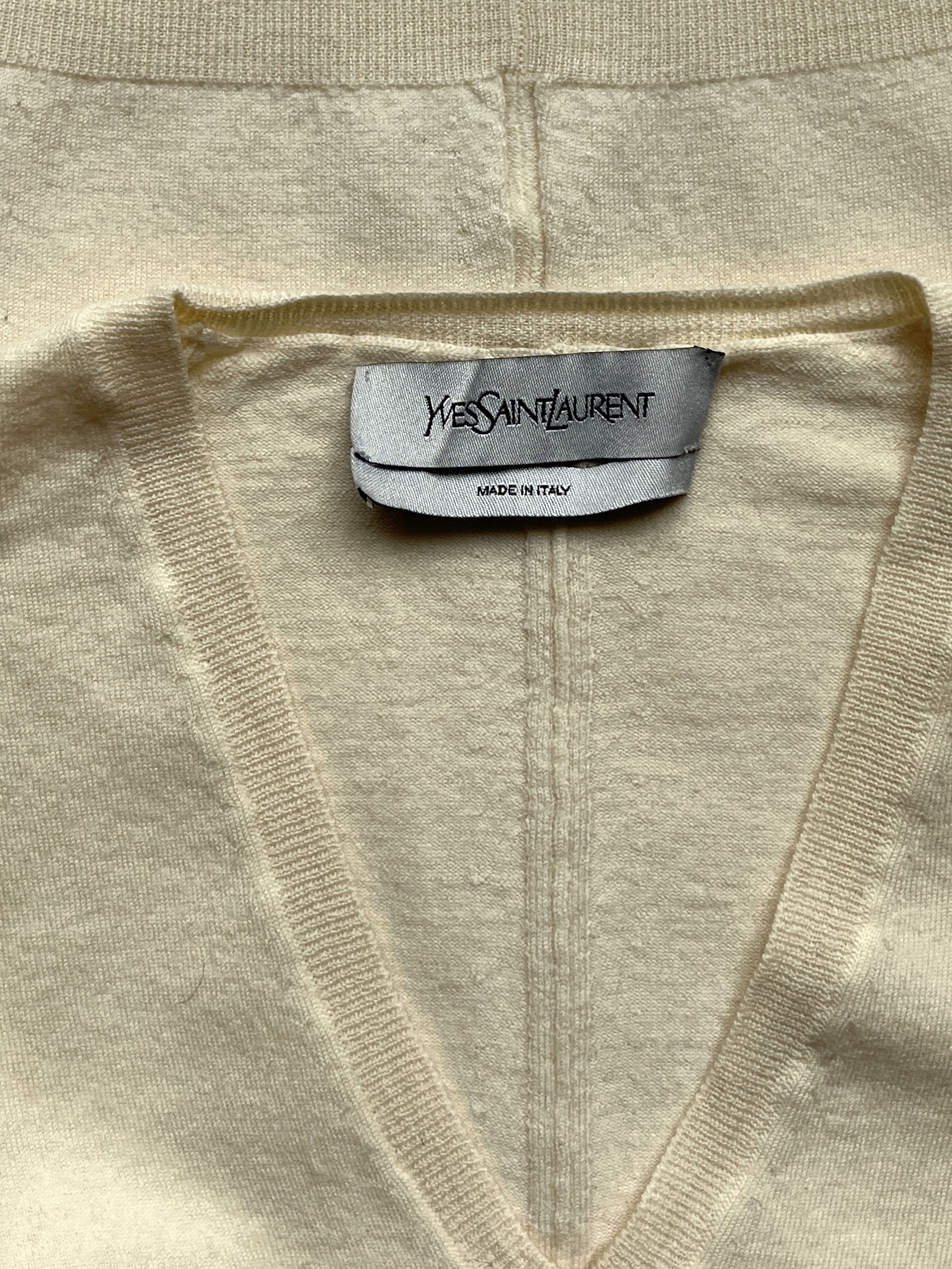 Yves Saint Laurent ⚡️QUICK SALE⚡️1990's YSL Rive Gauche Yellow V-Neck Sweater Size M / US 6-8 / IT 42-44 - 3 Thumbnail