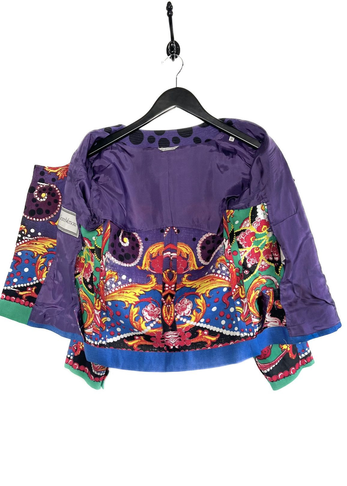 Versace Gianni Versace Purple Flower Leopard Print Vintage Blazer Size L / US 10 / IT 46 - 8 Thumbnail