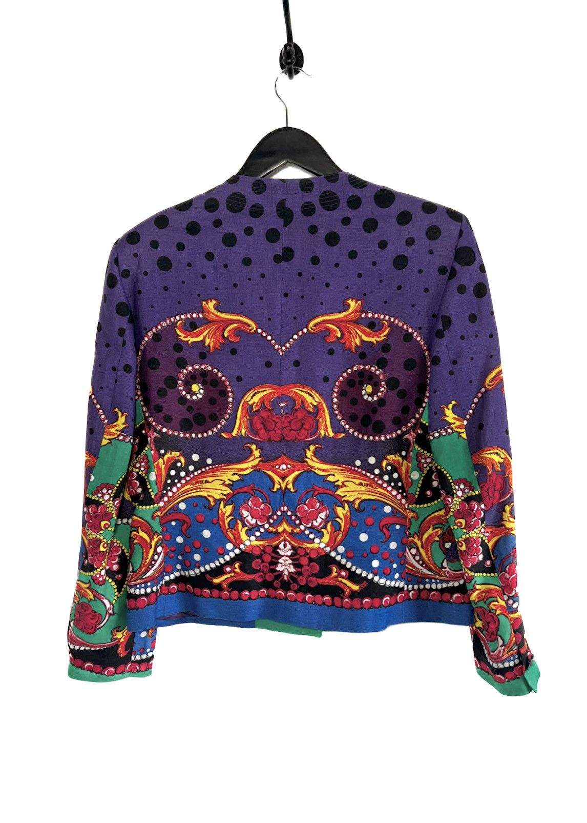 Versace Gianni Versace Purple Flower Leopard Print Vintage Blazer Size L / US 10 / IT 46 - 2 Thumbnail